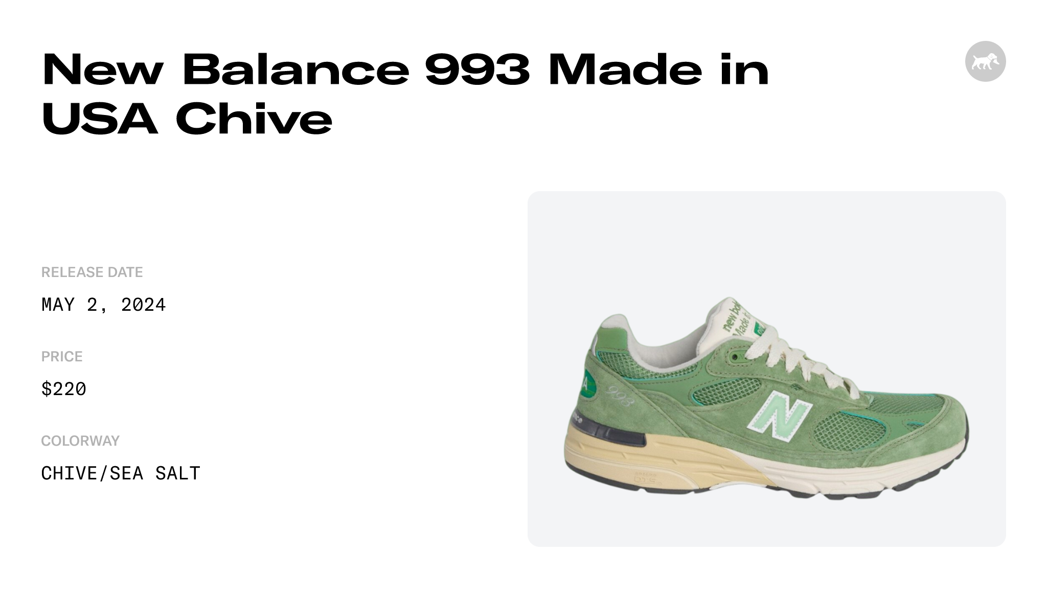 New Balance 993 Made in USA Chive - U993GW Raffles and Release Date