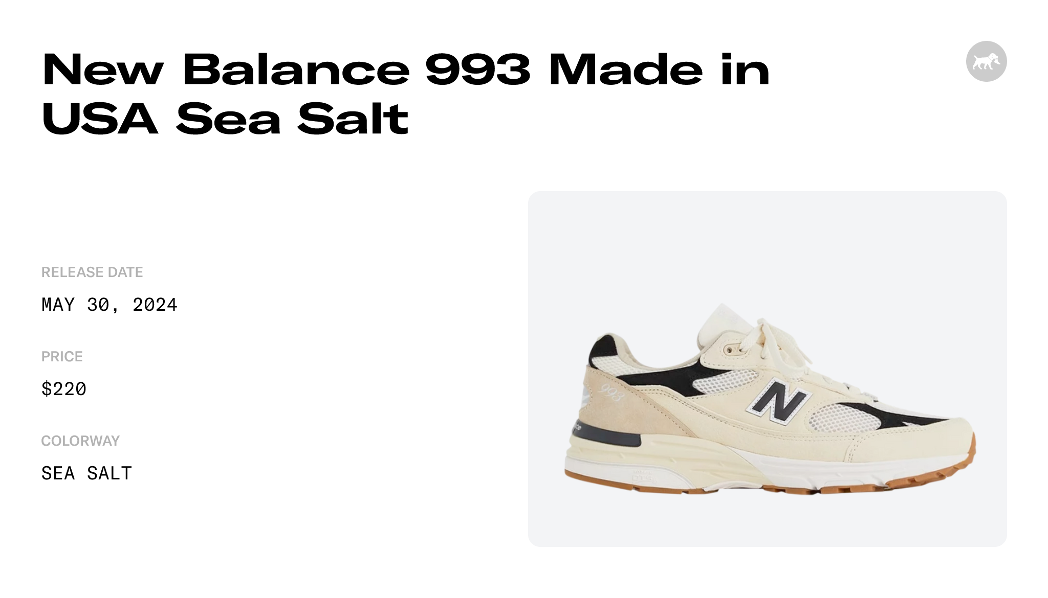 New Balance 993 Made in USA Sea Salt - U993WS Raffles & Where to Buy