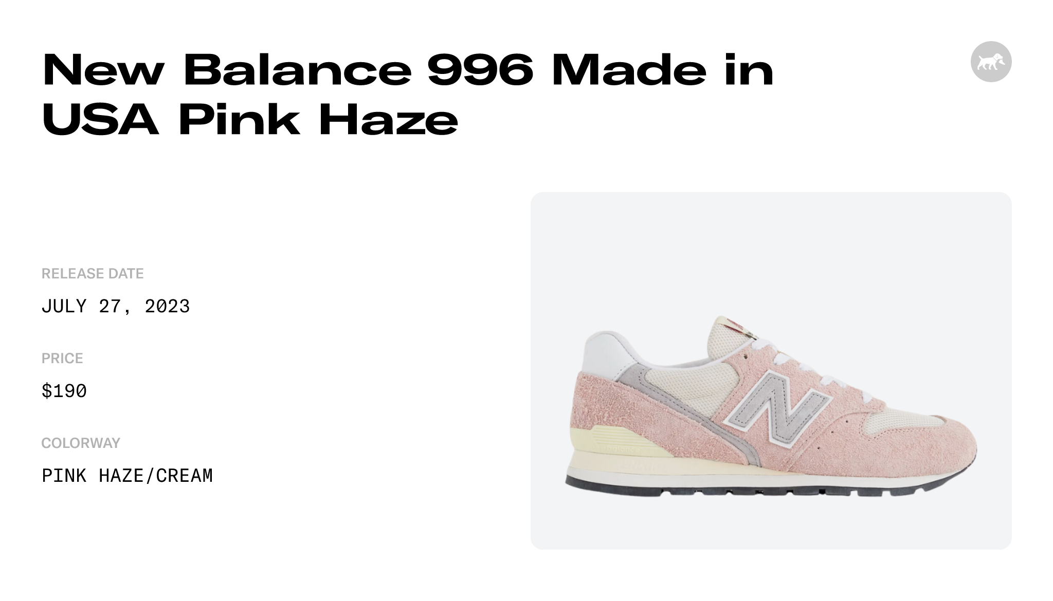 New Balance 996 Made in USA Pink Haze - U996TA Raffles and Release