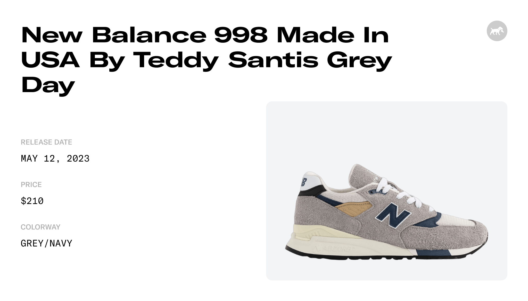 New Balance 998 Made In USA By Teddy Santis Grey Day - U998TA