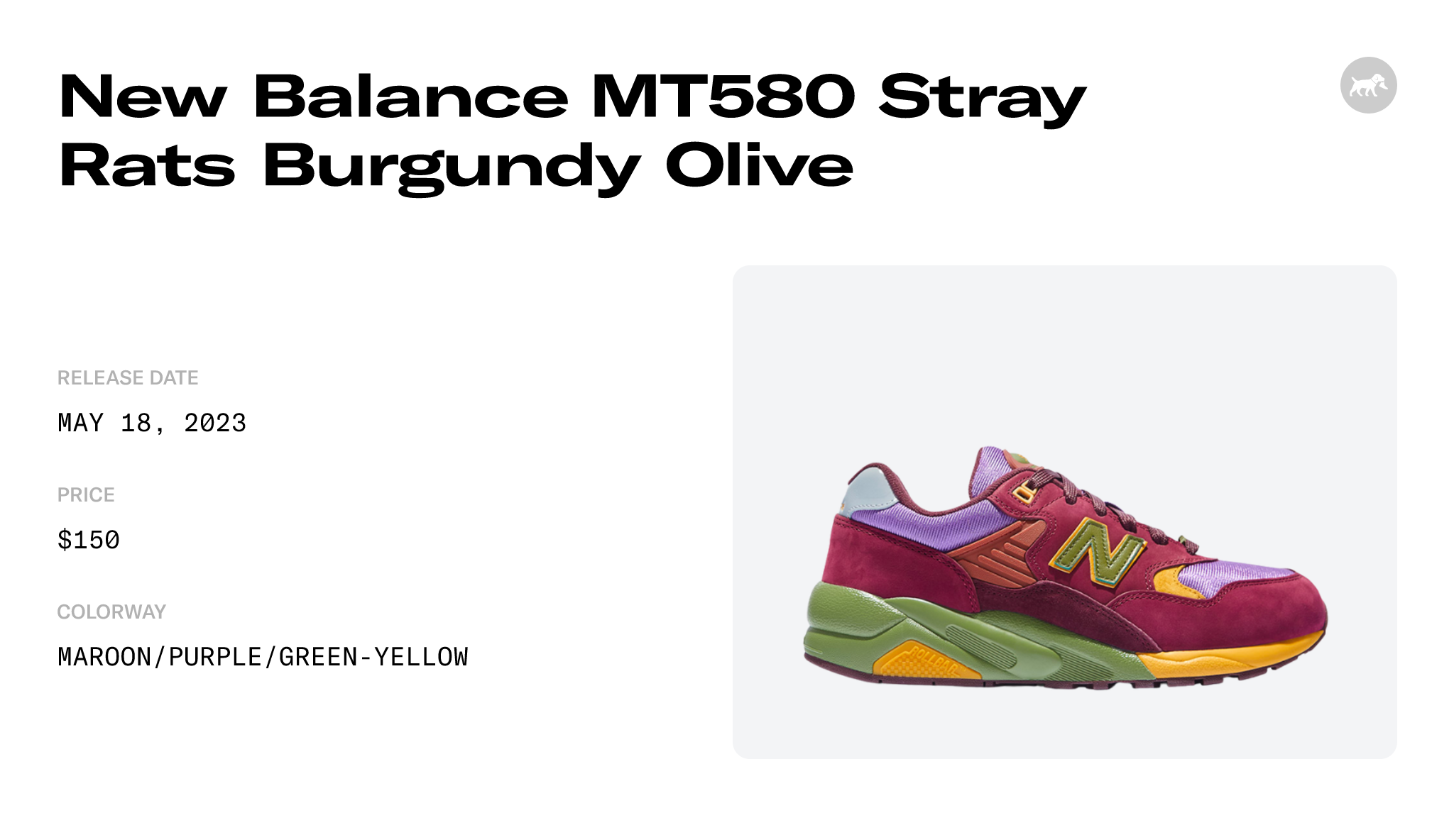 New Balance MT580 Stray Rats Burgundy Olive - MT580SR2 Raffles and 