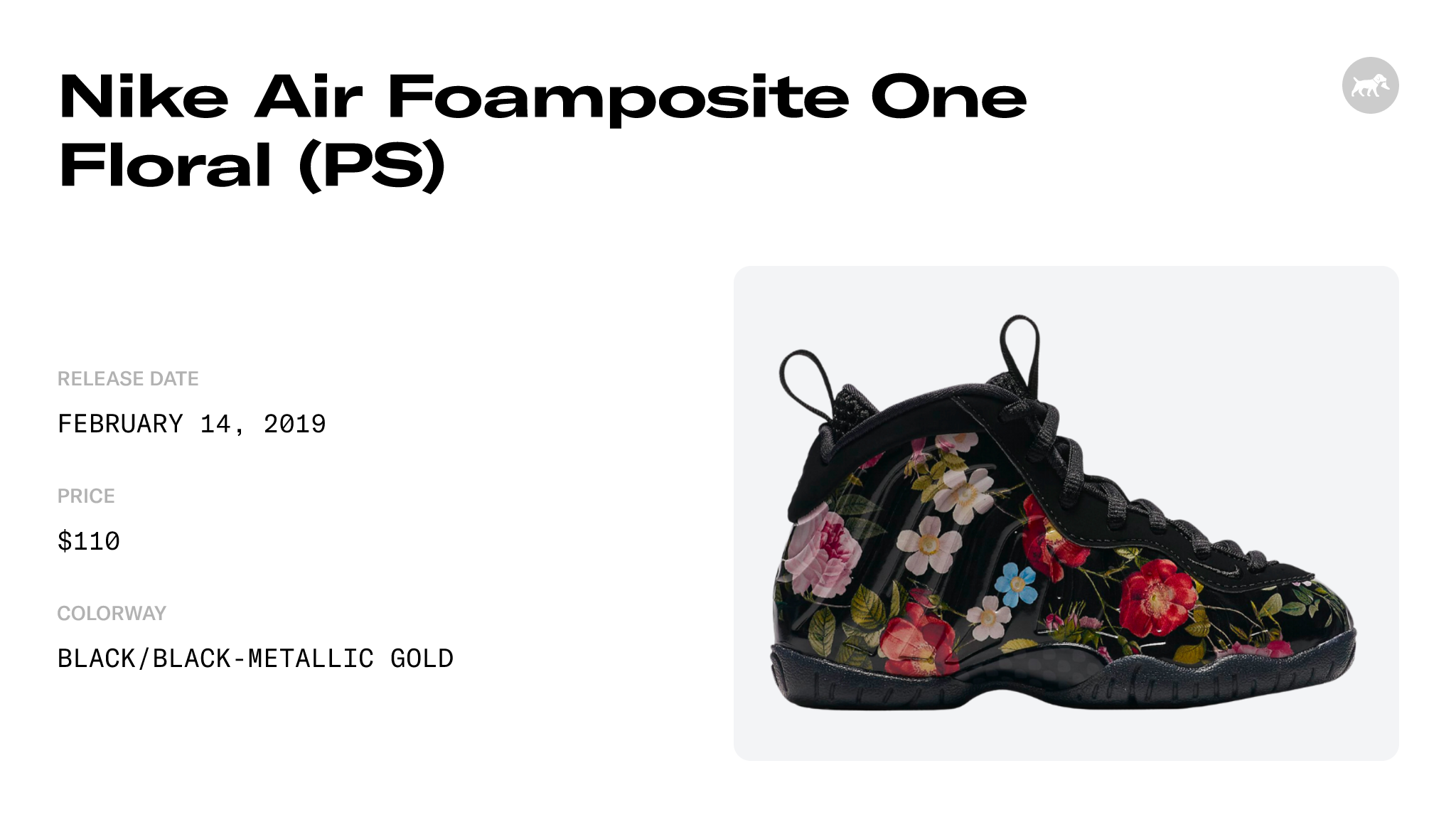 Nike Air Foamposite One Floral (PS) - AT8249-001 Raffles and Release Date