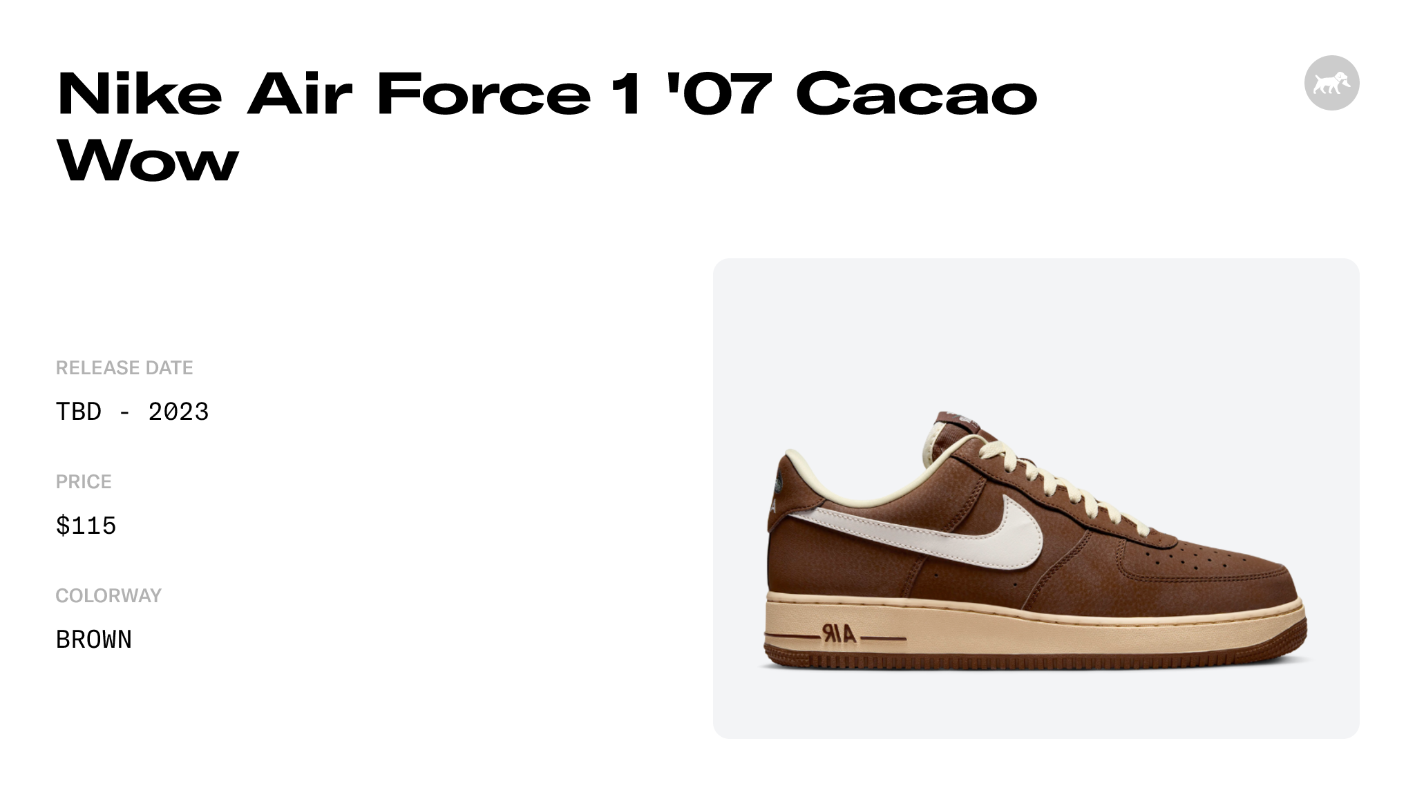 Nike Air Force 1 '07 Cacao Wow - FZ3592-259 Raffles and Release Date