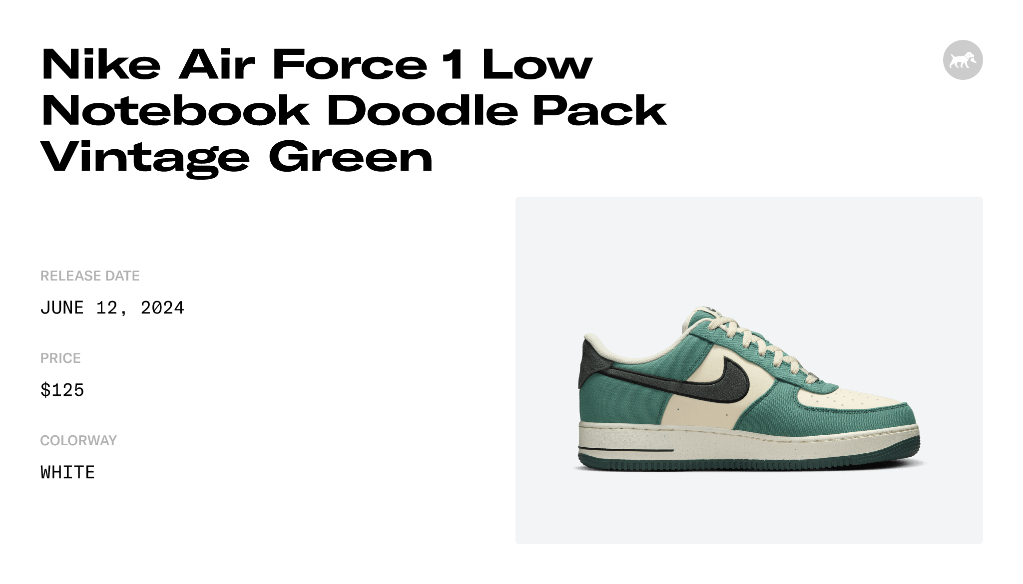 Nike Air Force 1 Low Notebook Doodle Pack Vintage Green - FQ8713-100