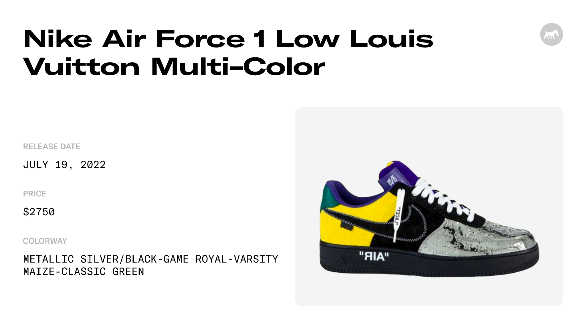 Louis Vuitton Nike Air Force 1 Low Black Metallic Silver