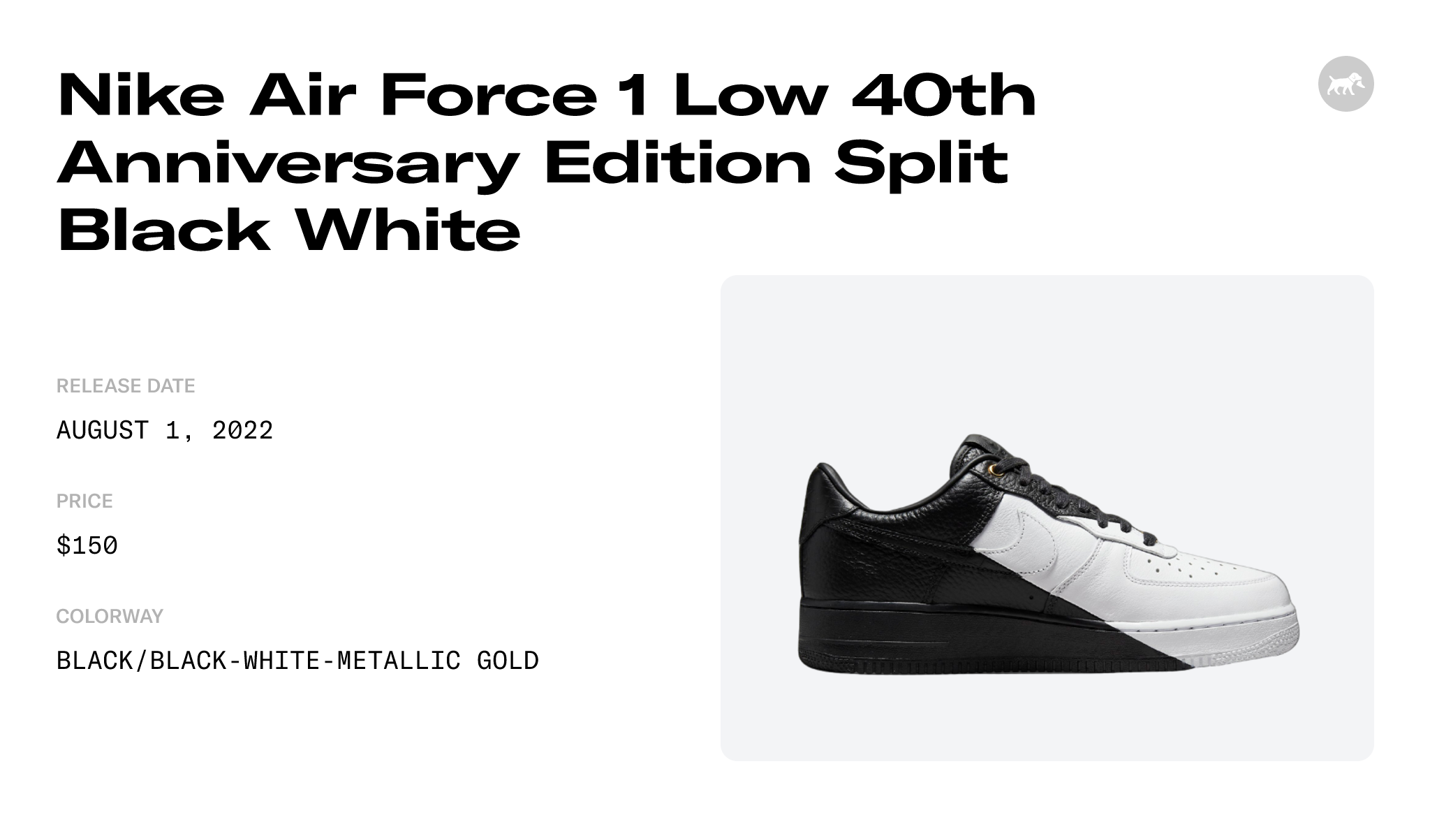 Nike Air Force 1 40th Anniversary Black Gold DX6035-001