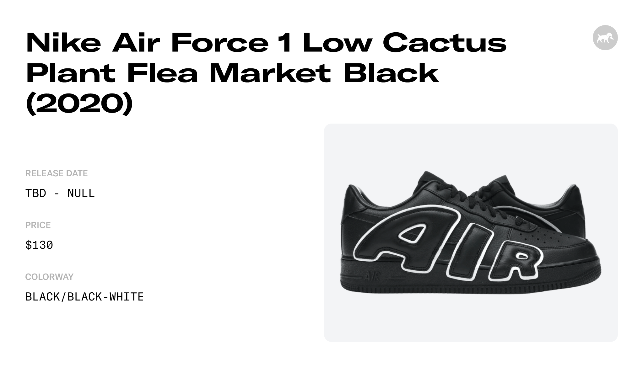 Nike Air Force 1 Low Cactus Plant Flea Market Black (2020) Men's
