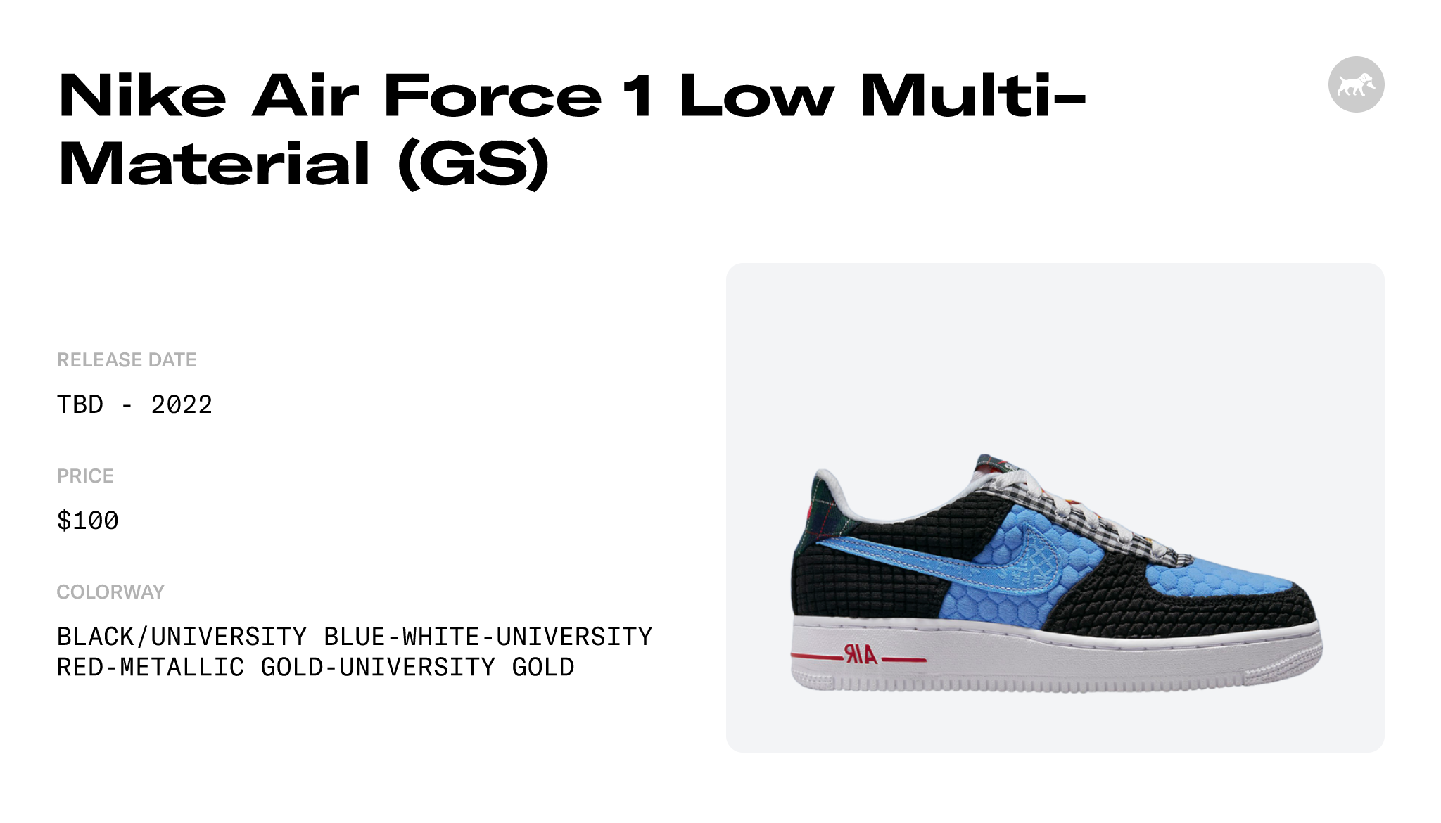 Air Force 1 Low 'University Blue Black' (GS)