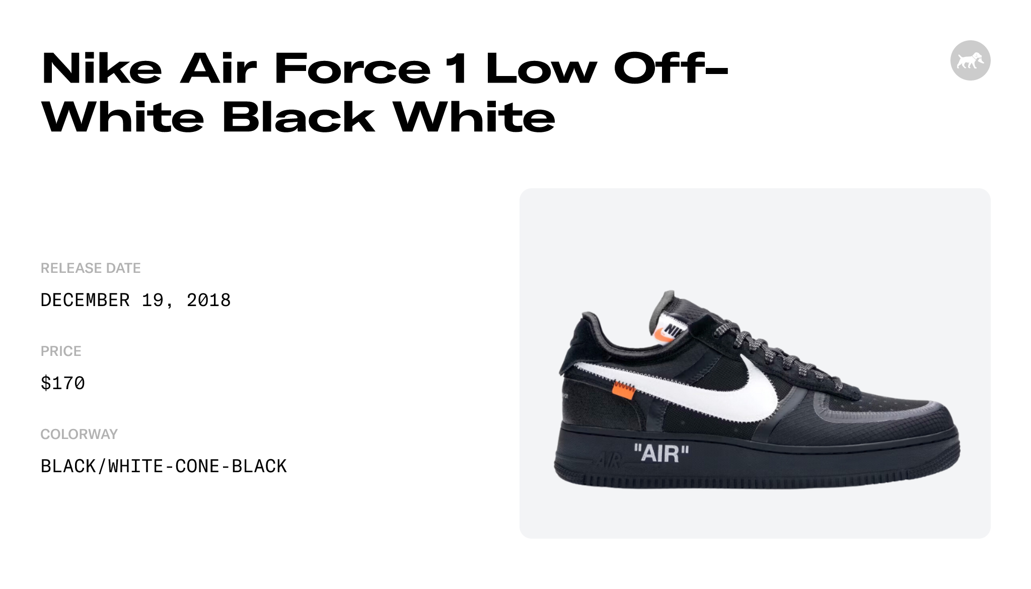 Off-White Nike Air Force 1 Black/White AO4606-001