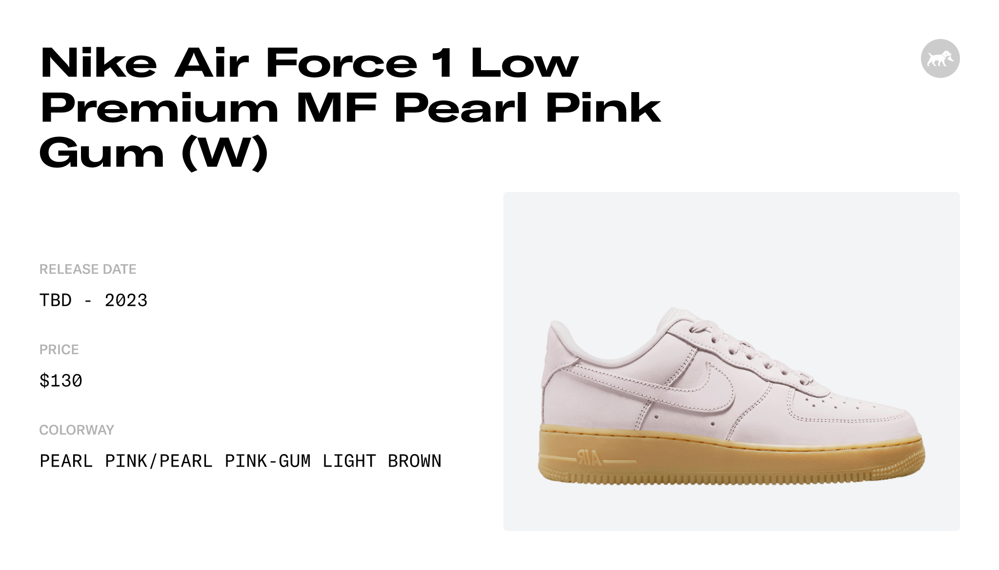 Nike Air Force 1 Low Premium MF Pearl Pink Gum (W) - DR9503-601