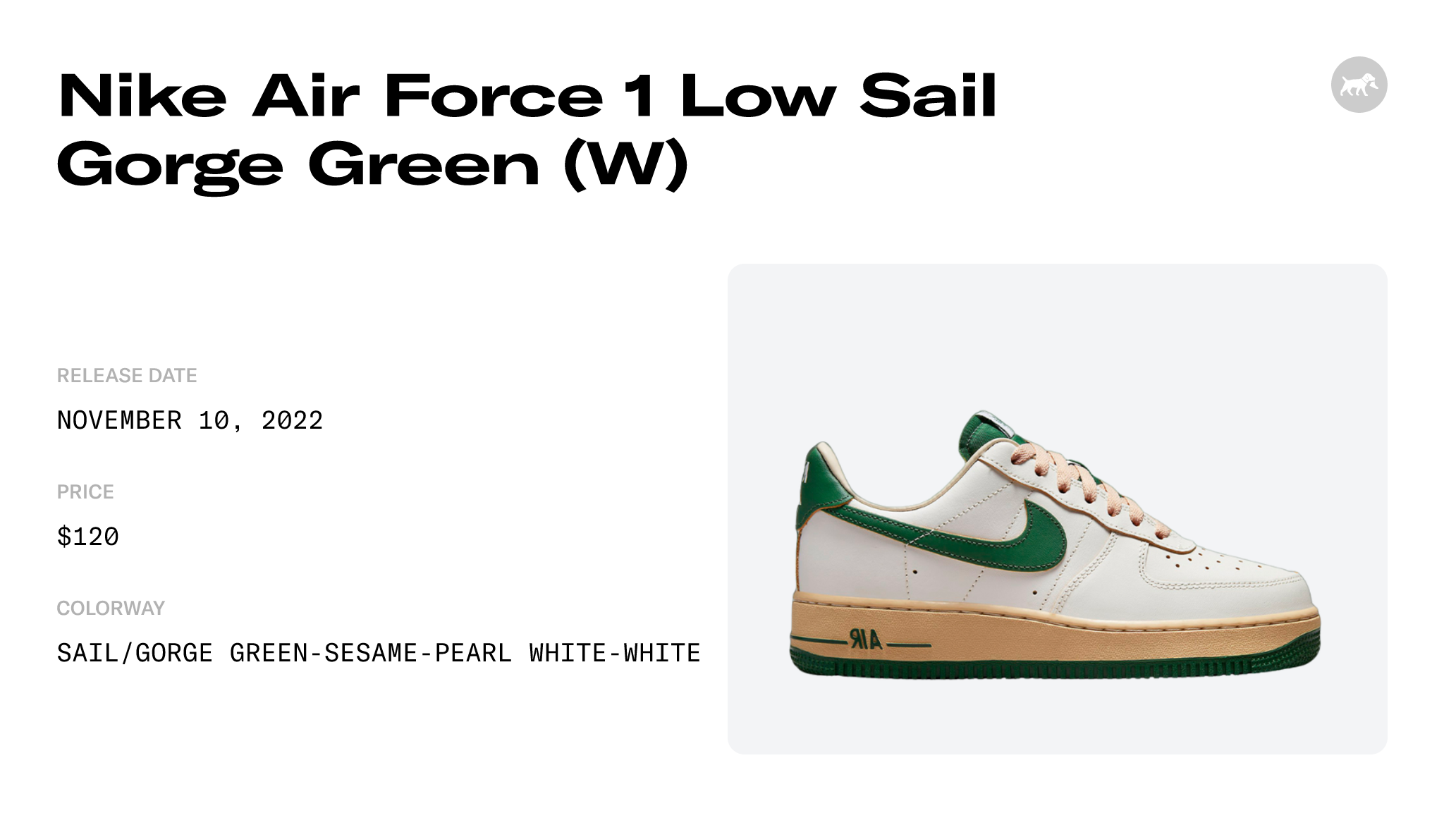 Nike Air Force 1 '07 LV8 Sail Gorge Green DZ4764-133 Women's Size  8.5 Shoes #2B