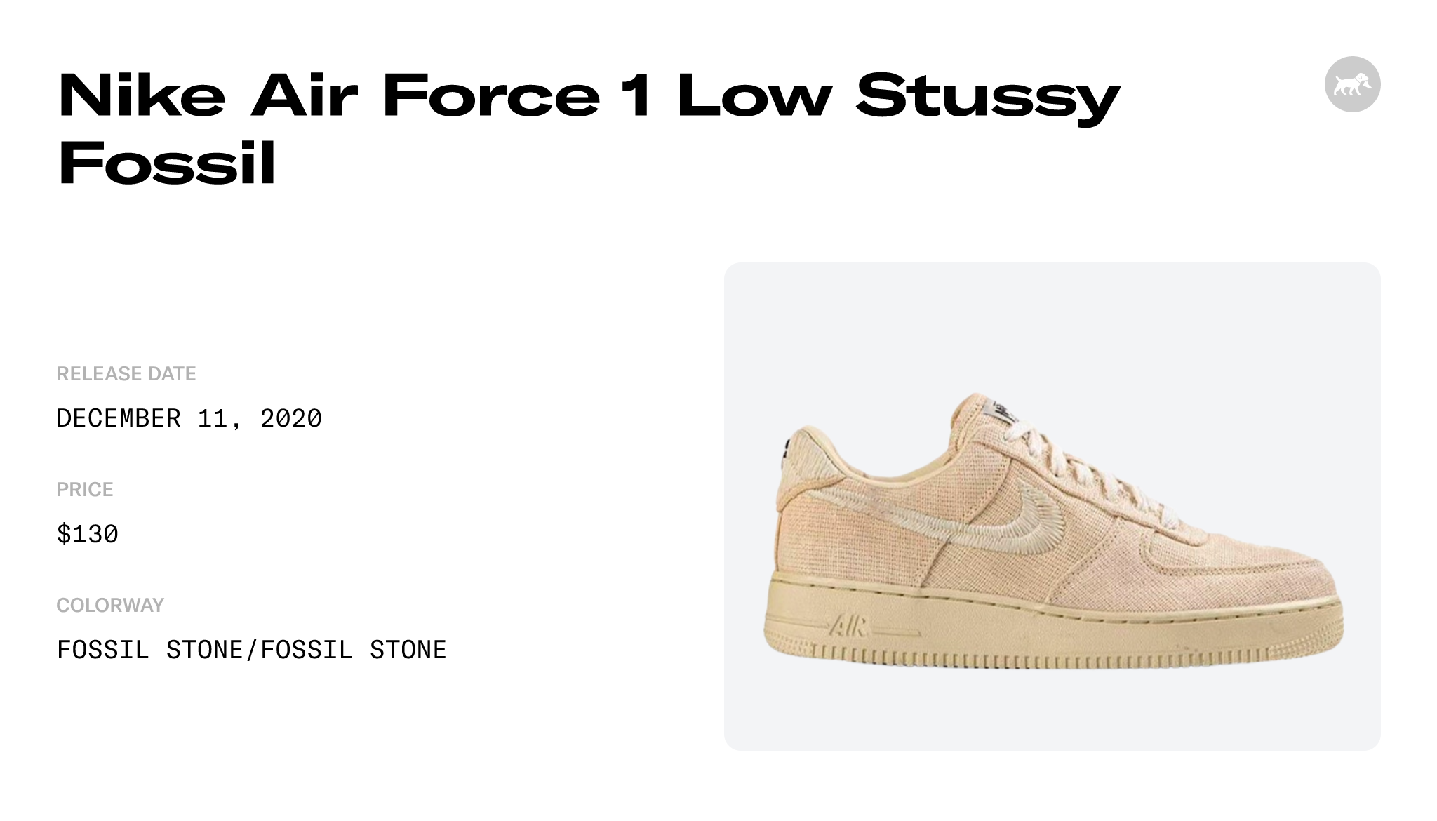 Nike Air Force 1 Low Stussy Fossil Men's - CZ9084-200 - US