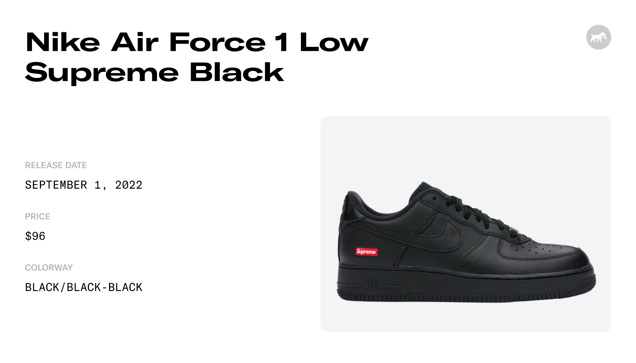 Supreme x Air Force 1 Low 'Box Logo - Black