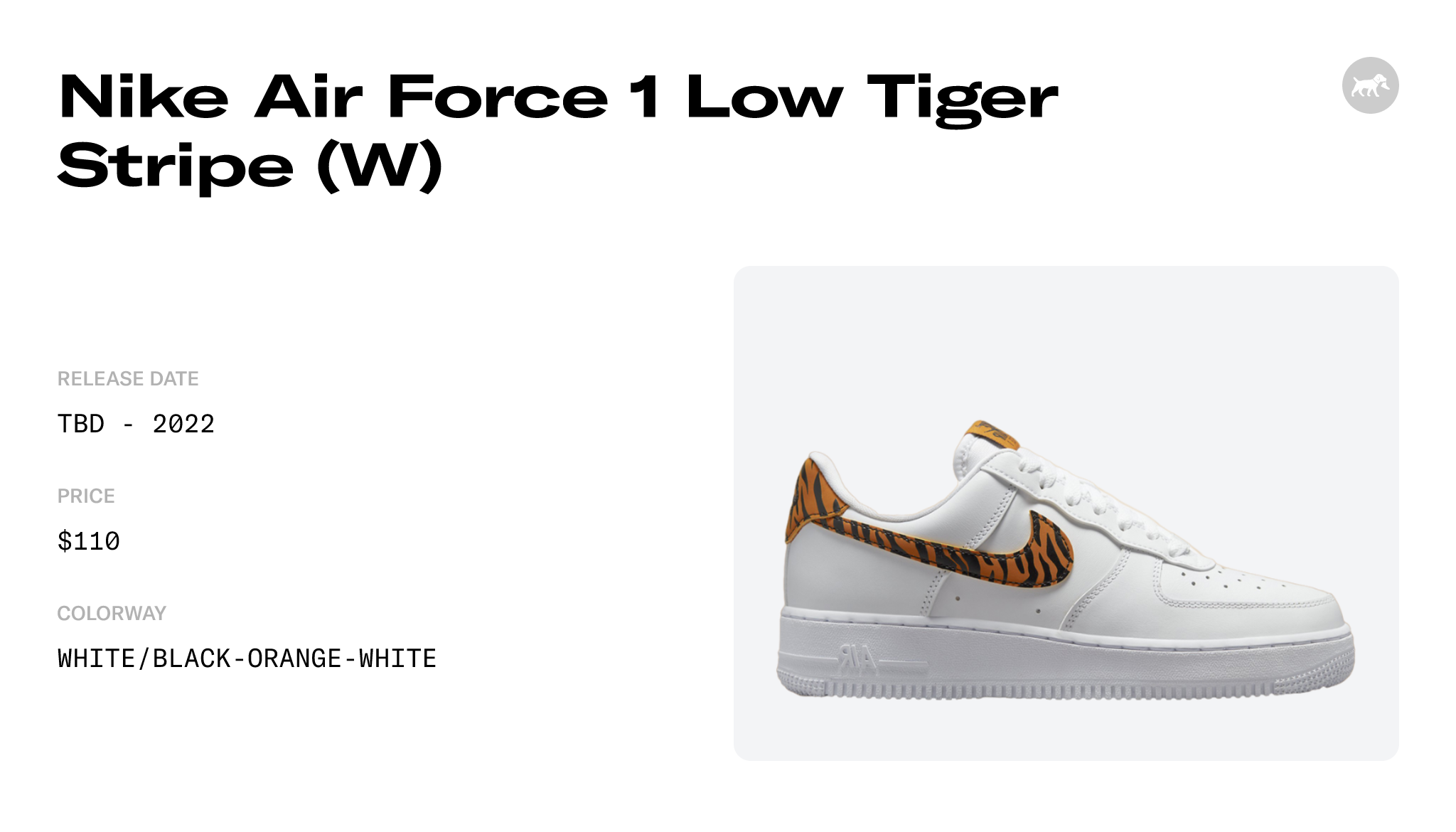 Nike Air Force 1 Low Tiger Stripe (W) - DD8959-108 Raffles and