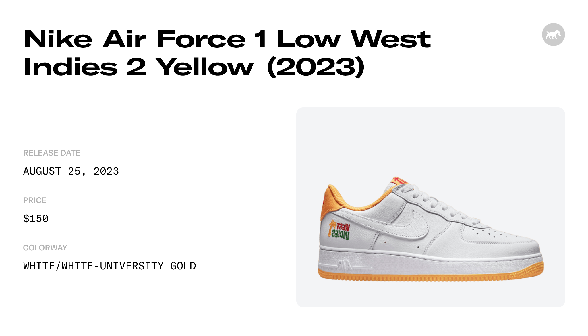 Nike Air Force 1 Low West Indies 2 Yellow (2023) - DX1156-101 ...