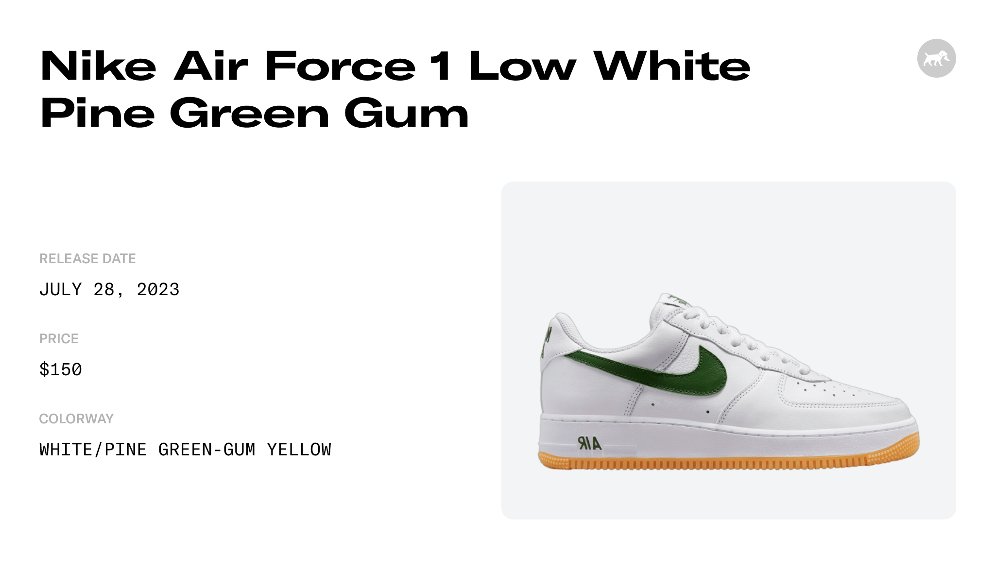 Nike Air Force 1 Low White Pine Green Gum - FD7039-101 Raffles and Release  Date