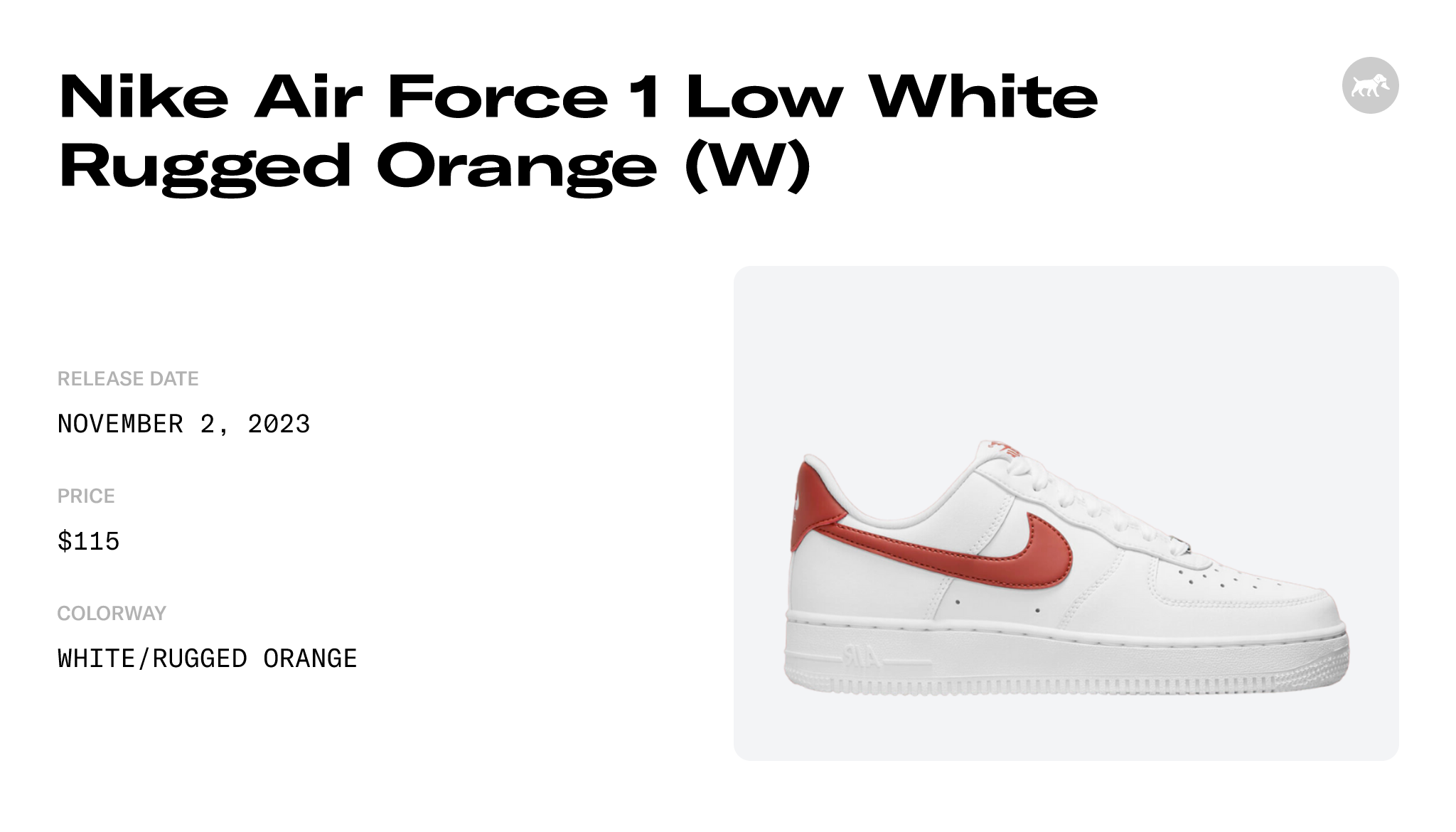 Nike Air Force 1 '07 'Rugged Orange' - DD8959-115