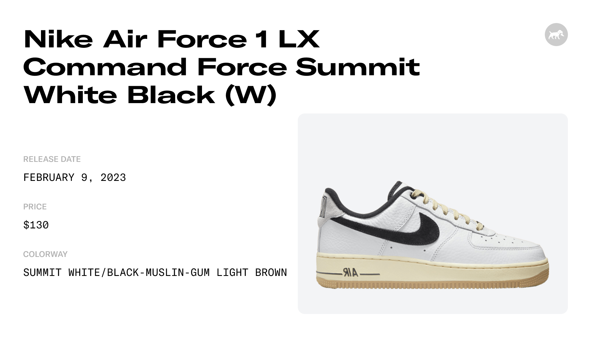 Nike Air Force 1'07 'Command Force' SUMMIT WHITE/BLACK-MUSLIN