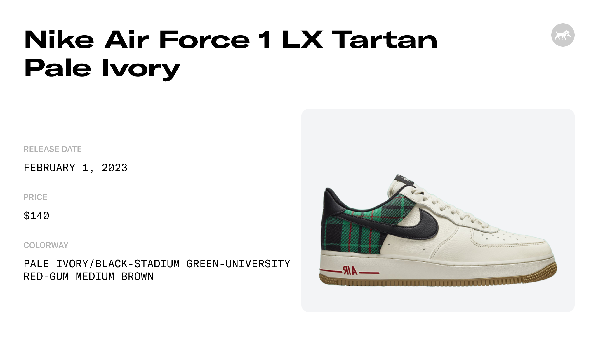 Nike Air Force 1 Low '07 LX Plaid Pale Ivory Stadium Green Men's