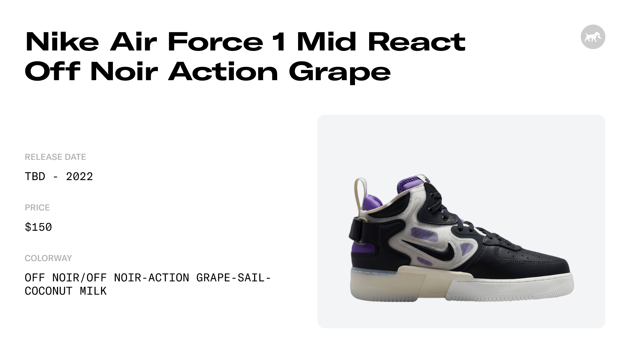 Nike Air Force 1 Mid React Black/Purple DQ1872-001