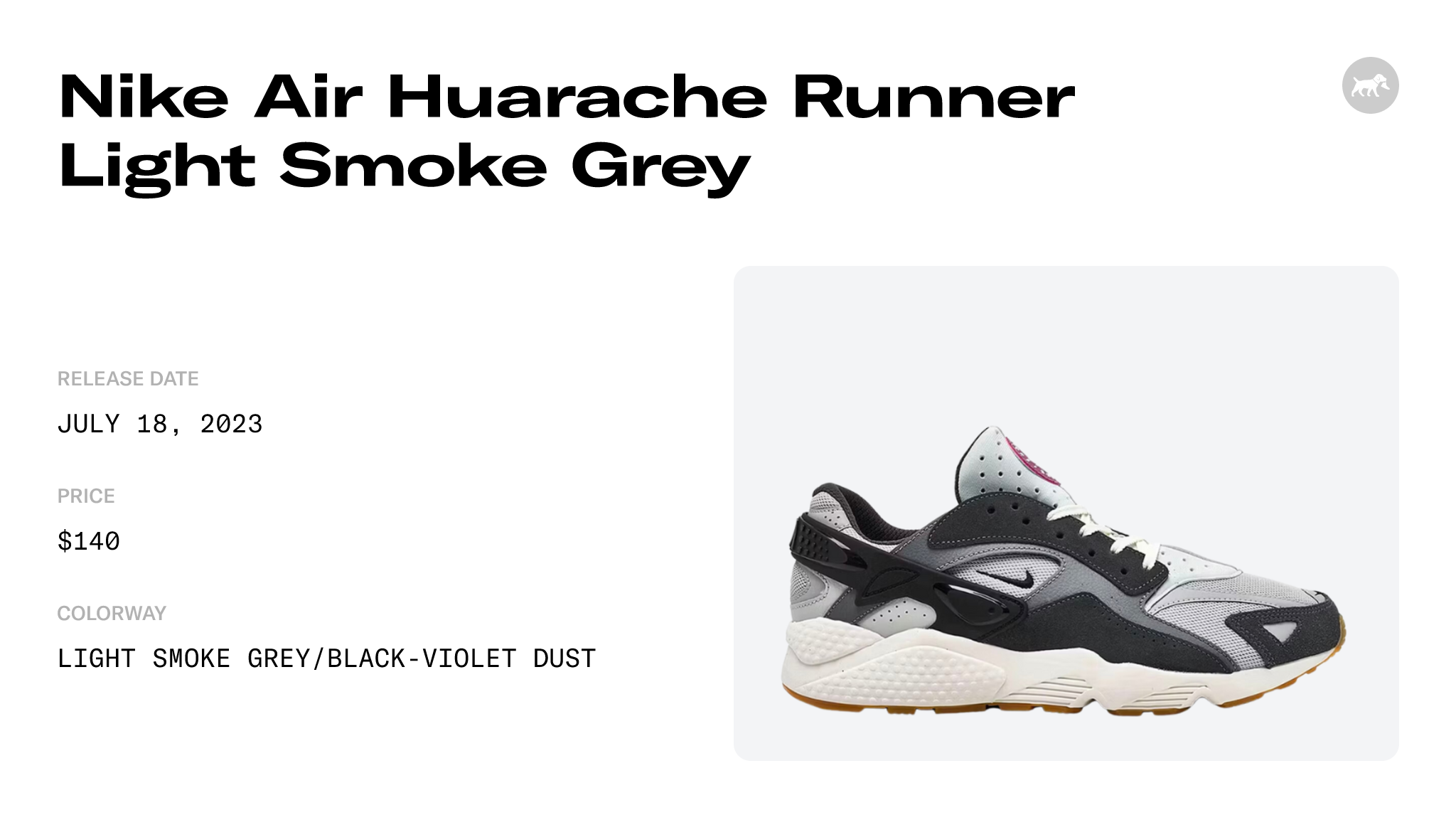 Nike Huarache Runner Light Smoke Grey FJ0709-001 Release