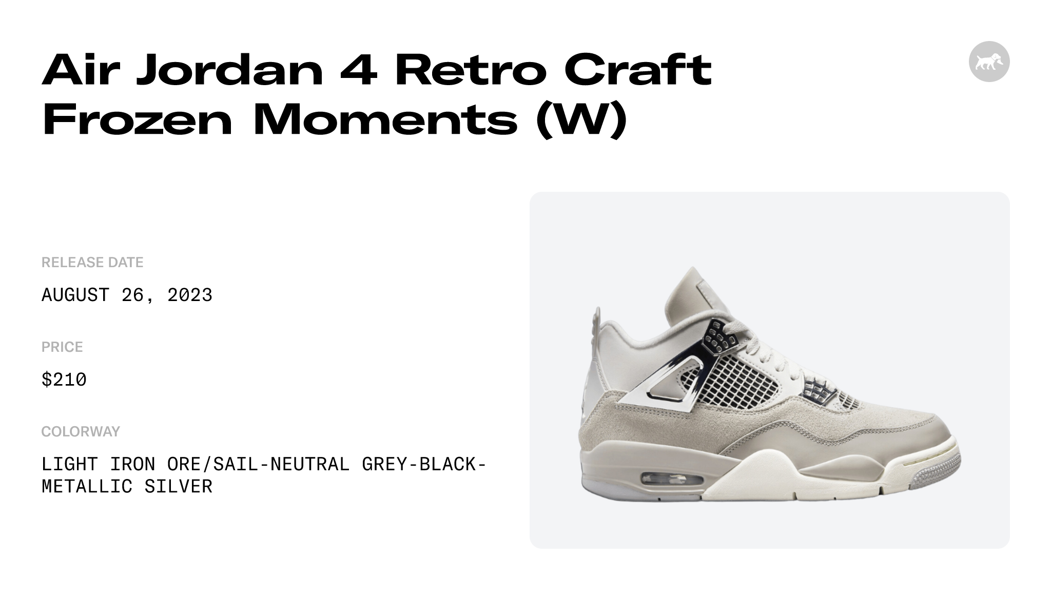 Jordan Brand Air Jordan 4 Retro 'Frozen Moments' IRON/SAIL-NEUTRAL