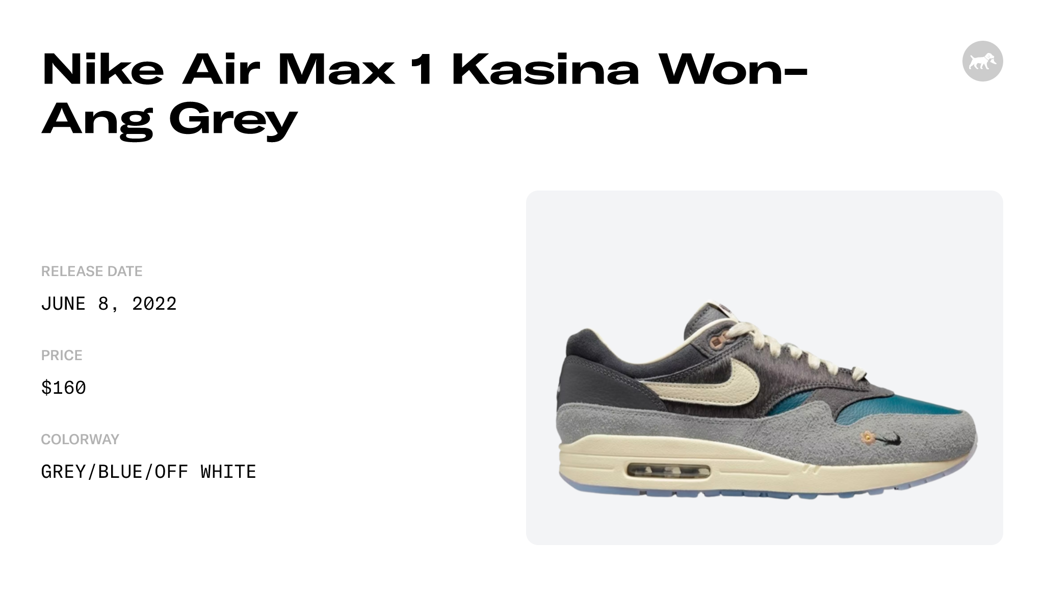 Nike Air Max 1 Kasina Won-Ang Grey - DQ8475-001 Raffles