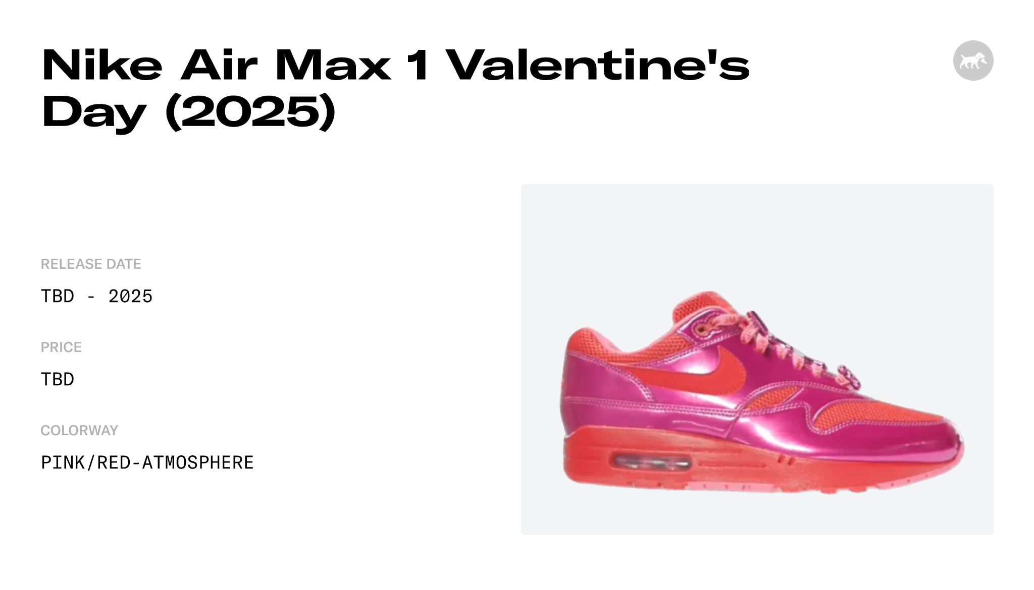 Nike Air Max 1 Valentine's Day (2025) Release Info