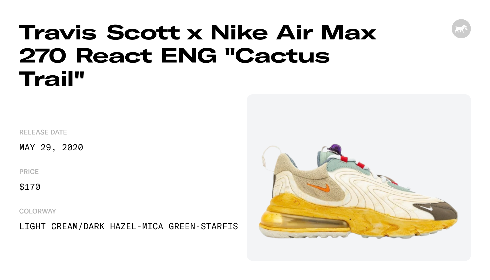 Nike Travis Scott x Air Max 270 React Eng 'Cactus Trails