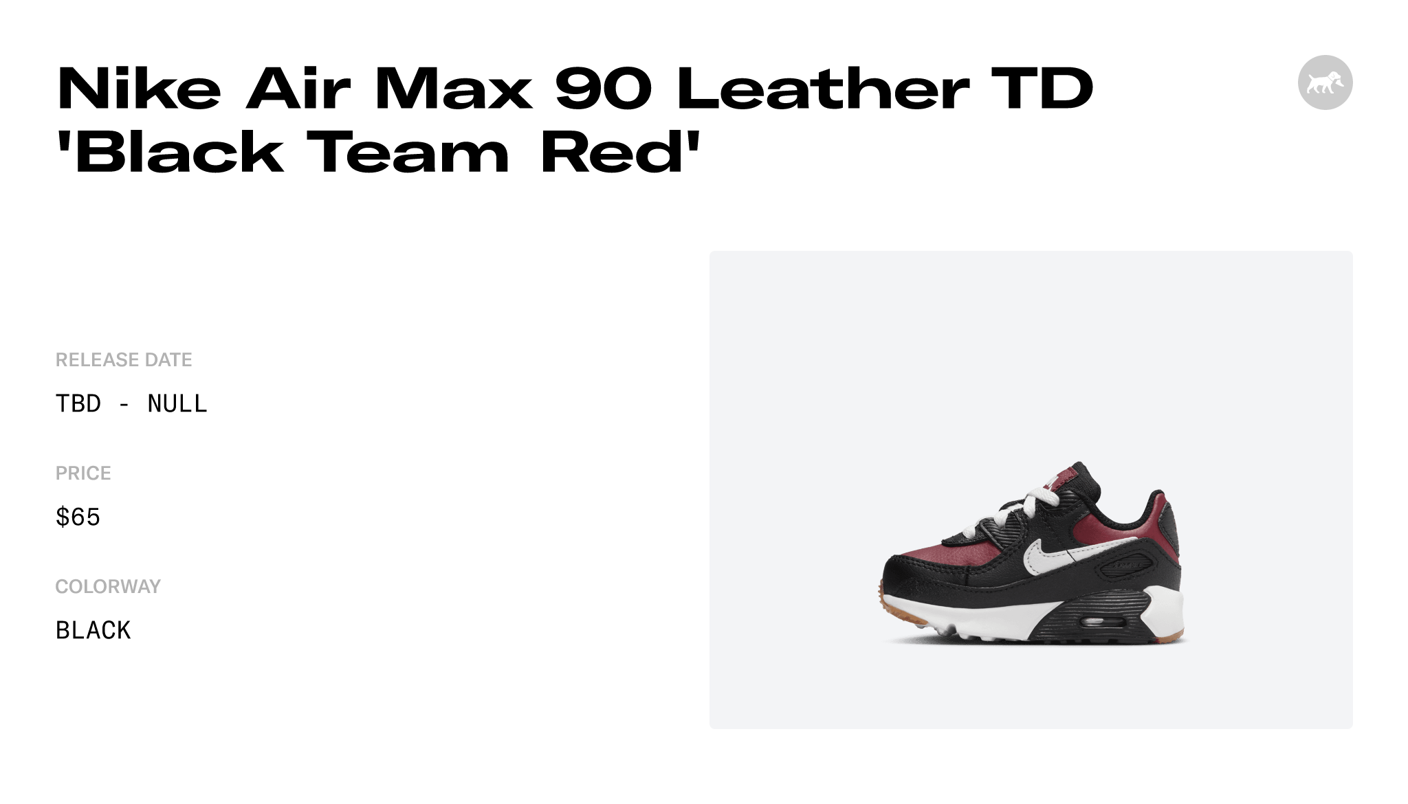 Nike Air Max 90 Leather TD 'Black Team Red' - CD6868-024 Release Info