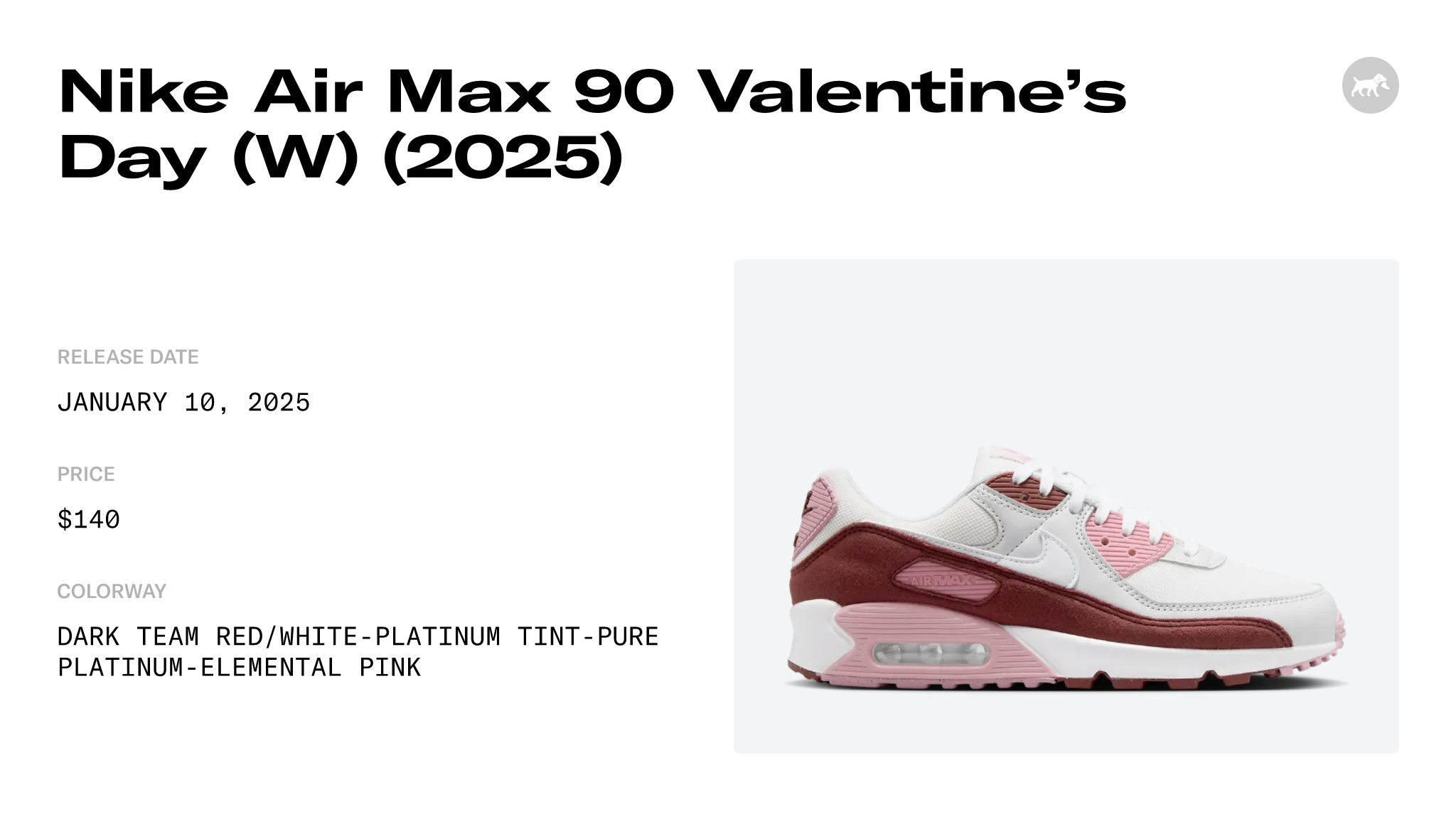 Nike Air Max 90 Valentine’s Day (W) (2025) HM9451600 Release Info