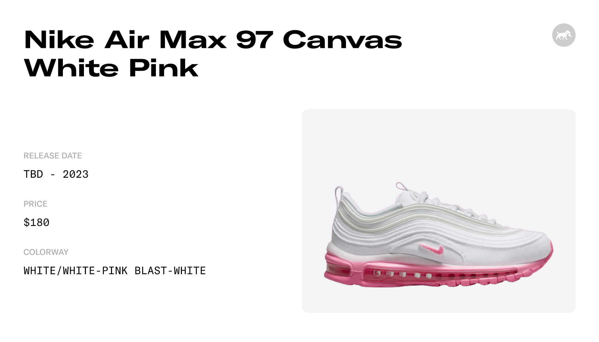 Nike Air Max 97 Canvas White Pink - FJ4549-100 Raffles and Release