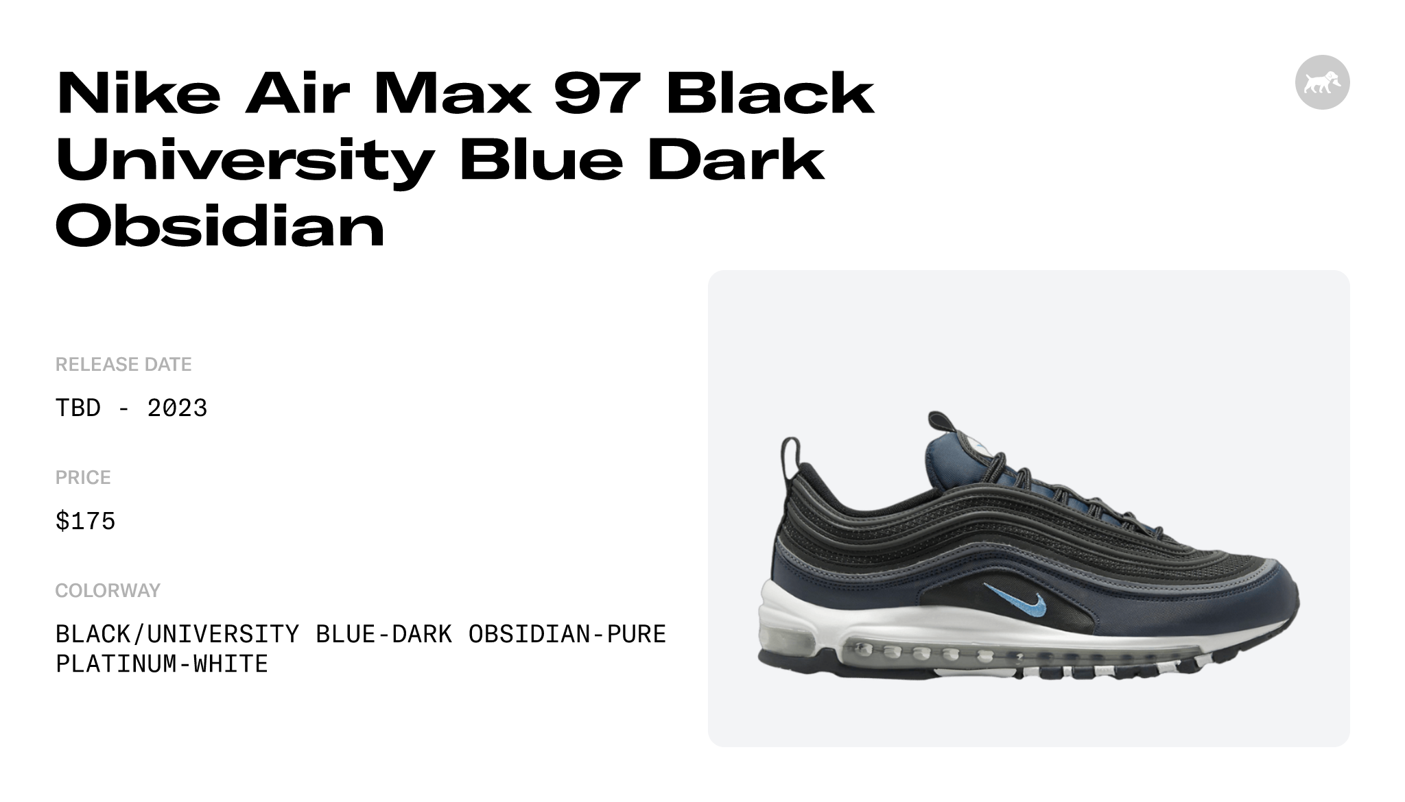 Nike Air Max 97 Black University Blue Dark Obsidian - DQ3955-001