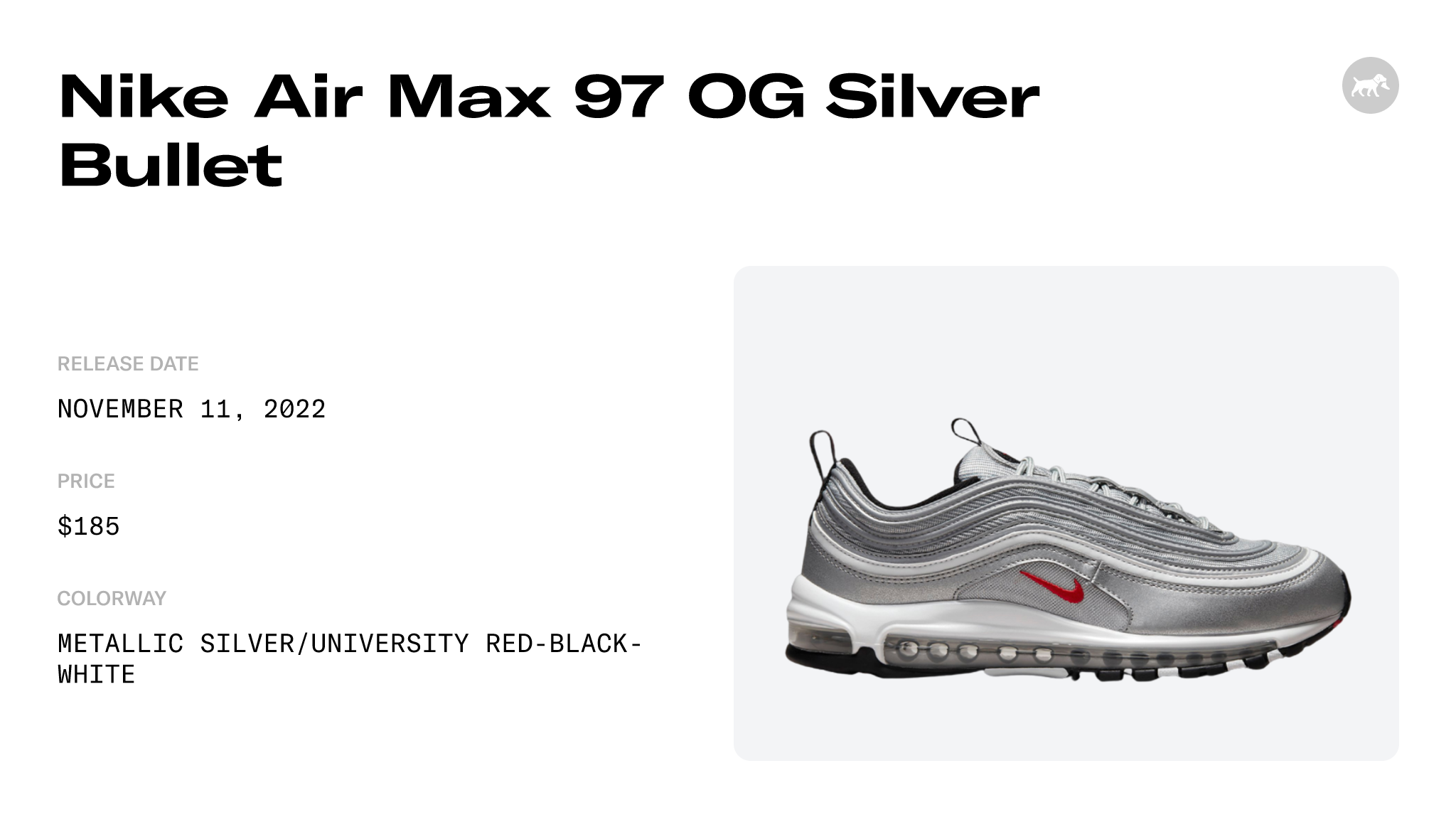 Nike Air Max 97 Silver Bullet 2022 DM0028-002 