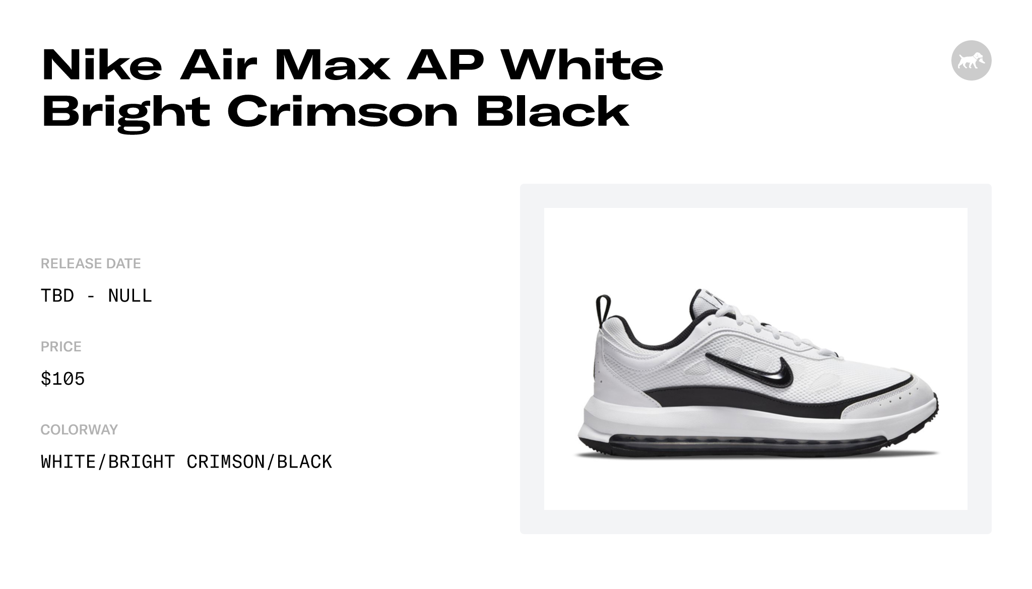 Nike Air Max AP White Bright Crimson Black - CU4826-100 Release Info