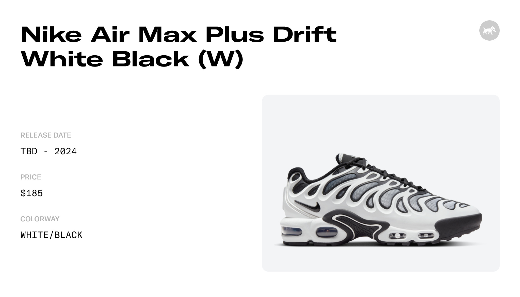 Nike Air Max Plus Drift White Black (W) - FV4081-102 Release Info