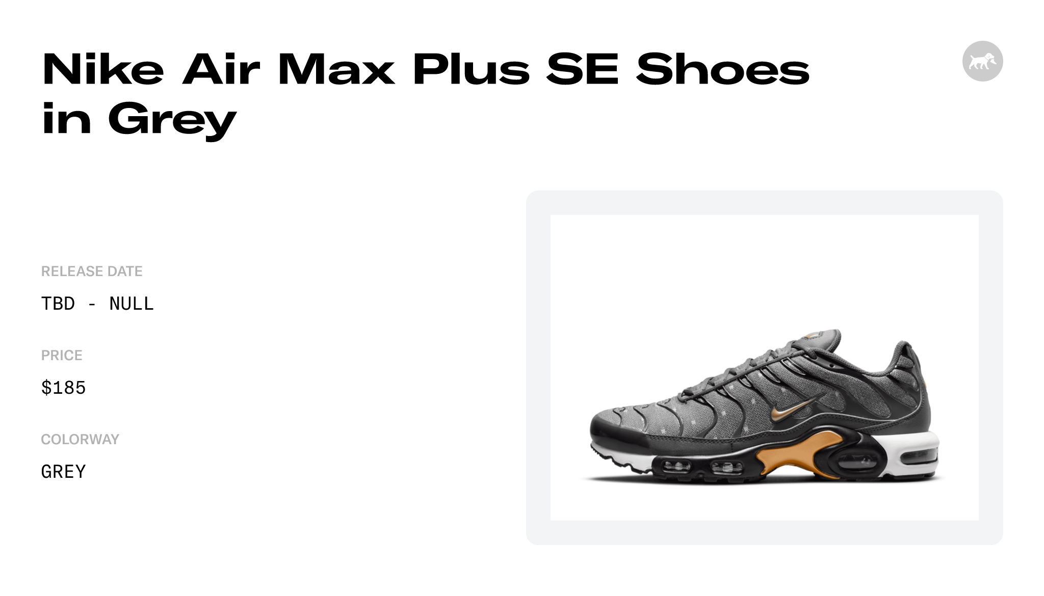 Nike Air Max Plus SE Shoes in Grey - DM7570-002 Raffles and Release Date