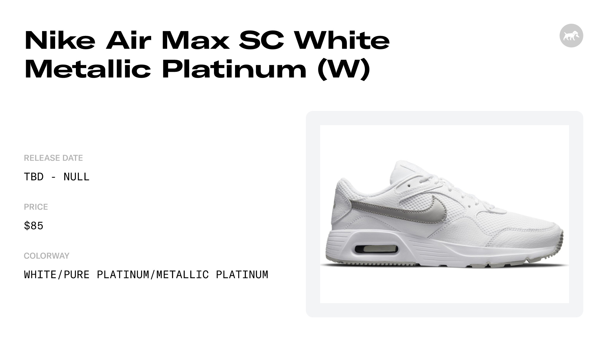 Nike Women's Air Max SC White/MTLC Platinum (CW4554 100) - 11