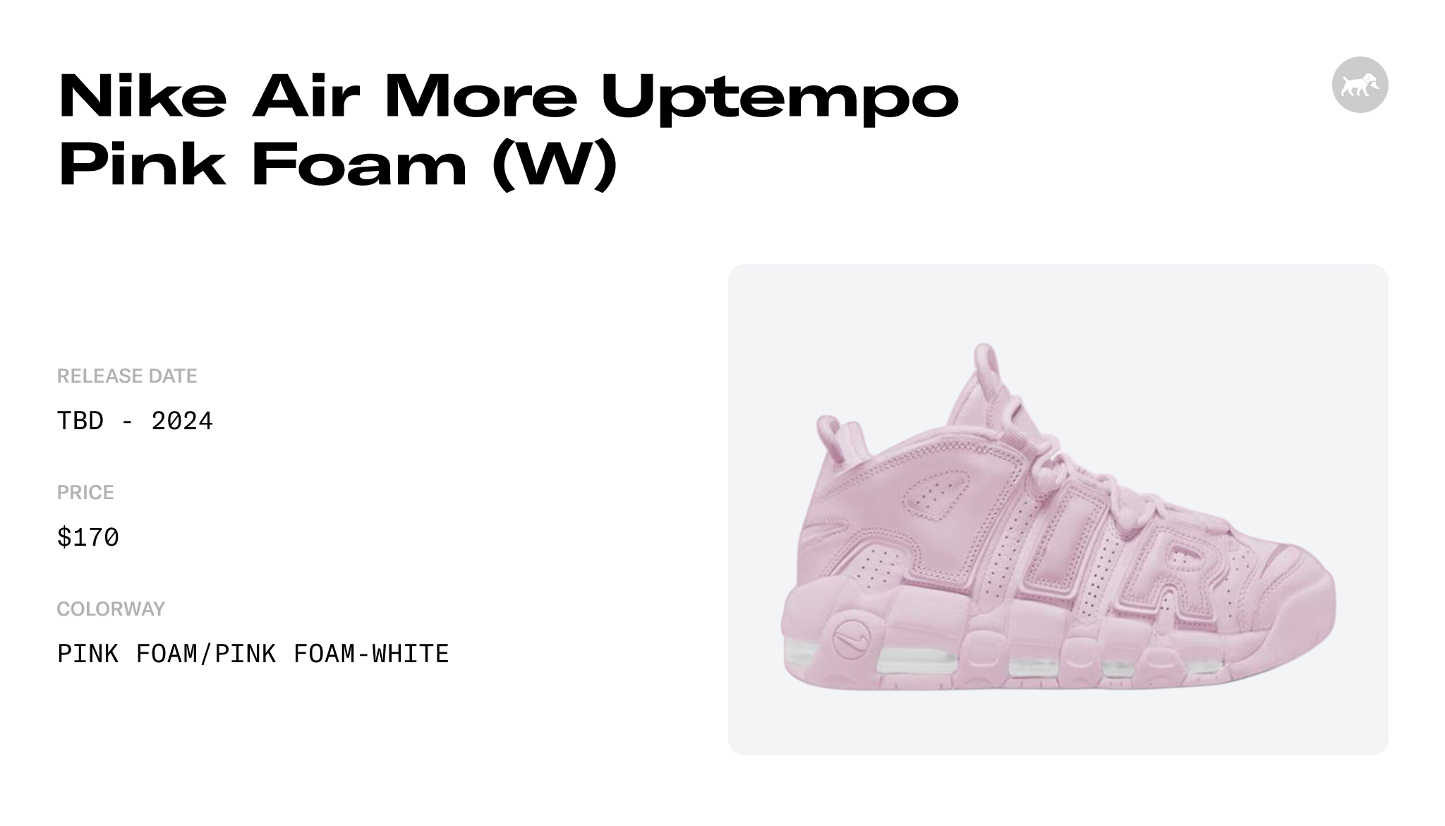 Nike Air More Uptempo Pink Foam (W) - DV1137-600 Raffles and Release Date