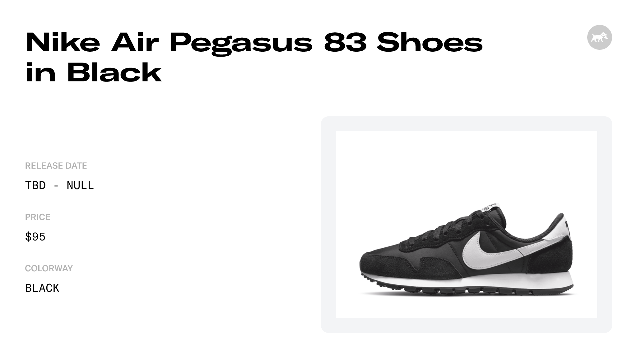 Nike Air Pegasus 83 Shoes in Black - DH8229-001 Raffles and