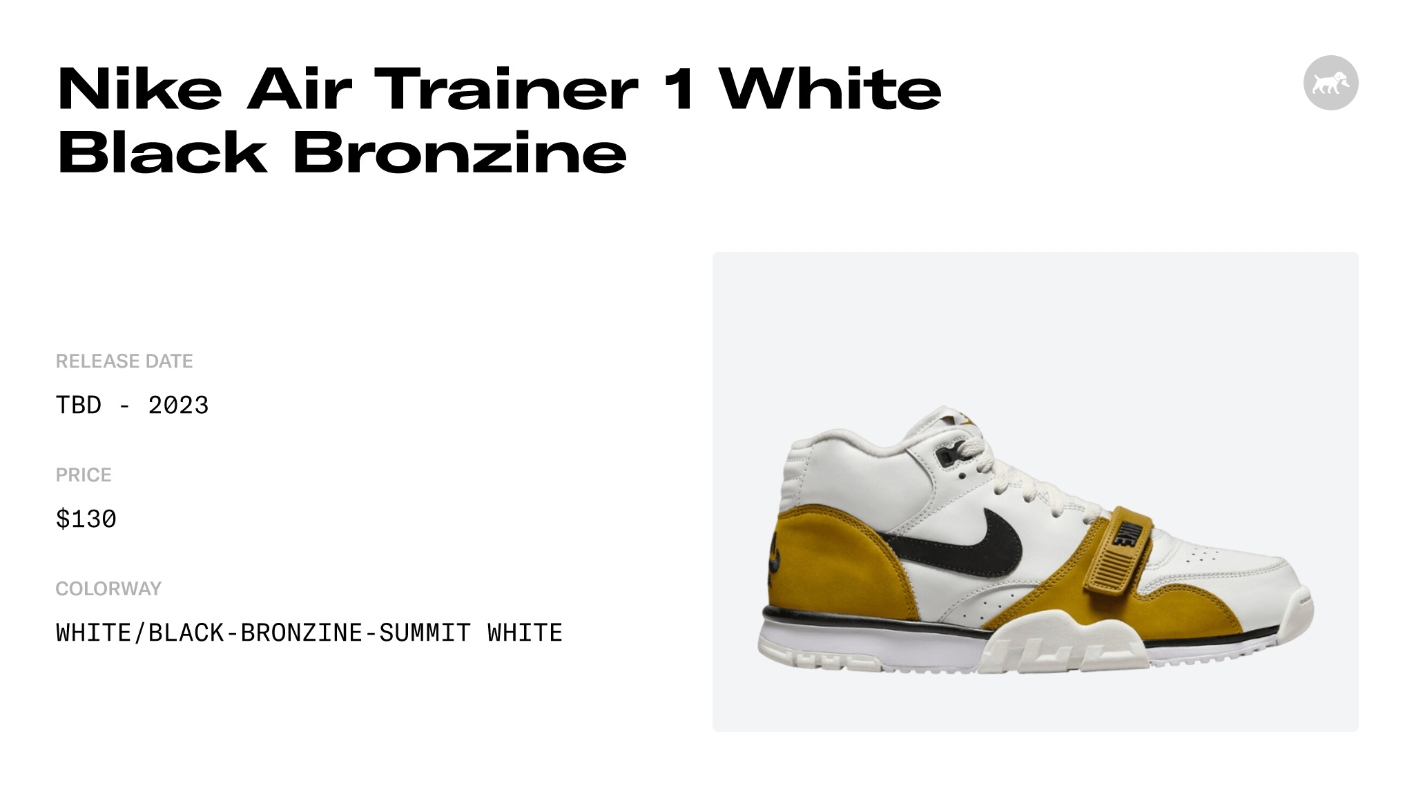 Nike Air Trainer 1 White Black Bronzine - FQ8225-100 Release Info