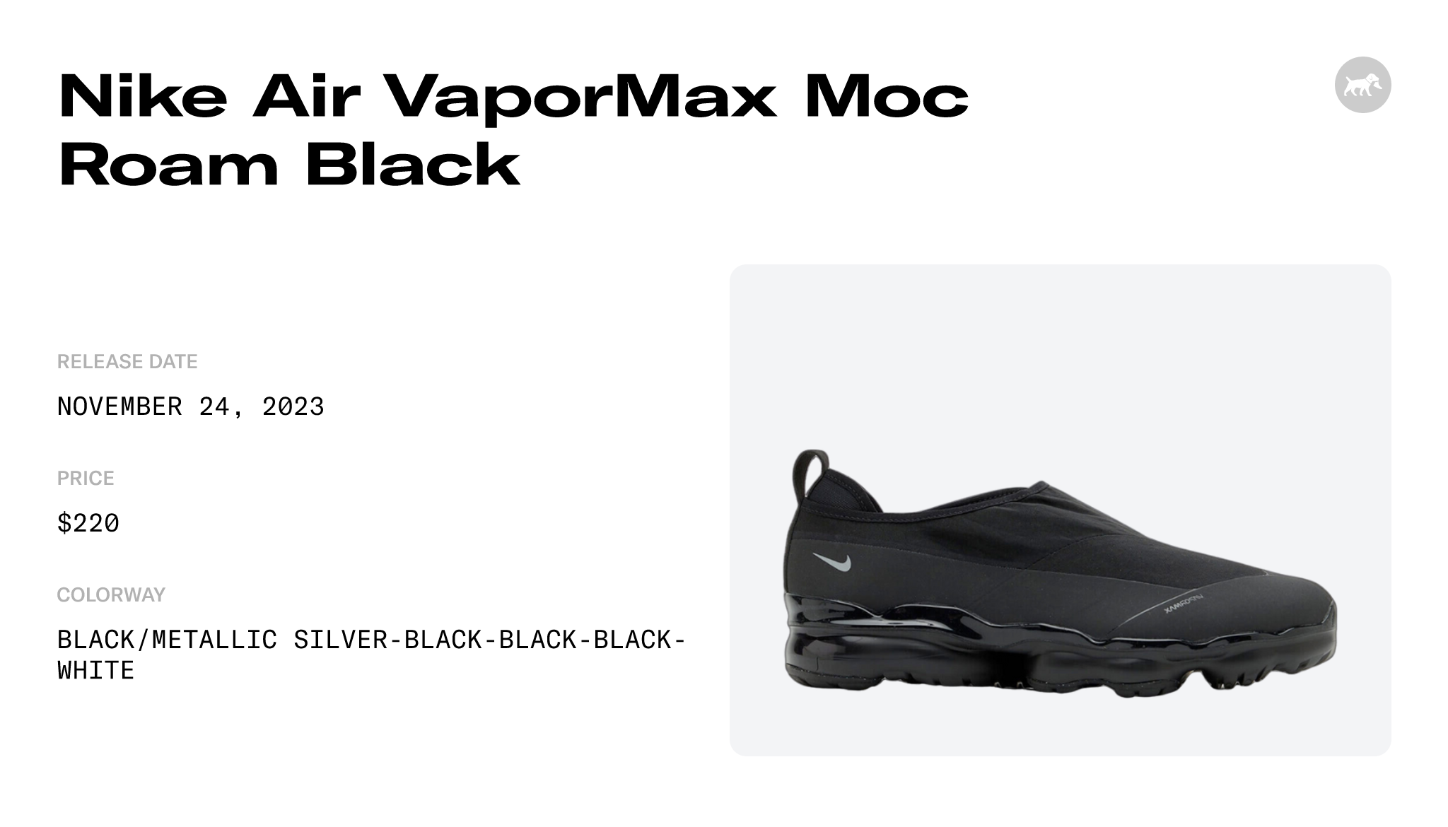 Nike Air VaporMax Moc Roam Black - DZ7273-001 Raffles and Release Date