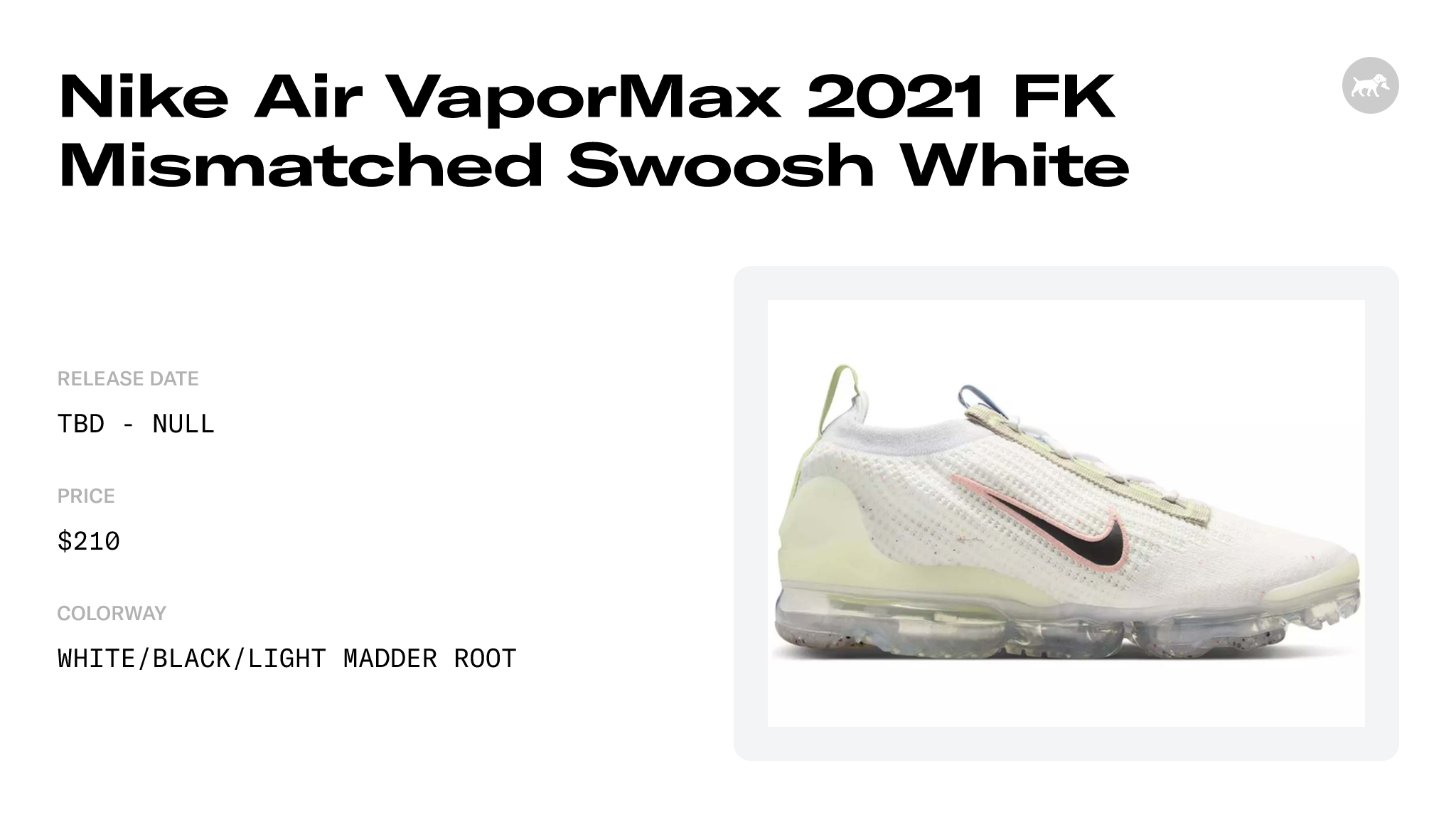 BUY Nike Air VaporMax 2021 White Mismatched Swooshes