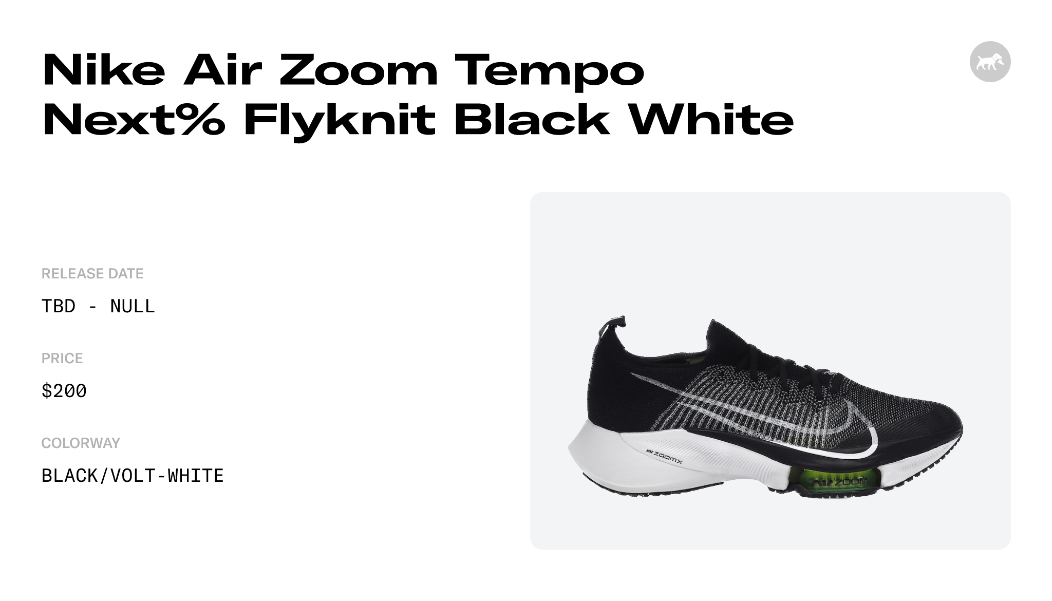 Nike Air Zoom Tempo Next% Flyknit Black White - CI9923-001 Raffles and ...