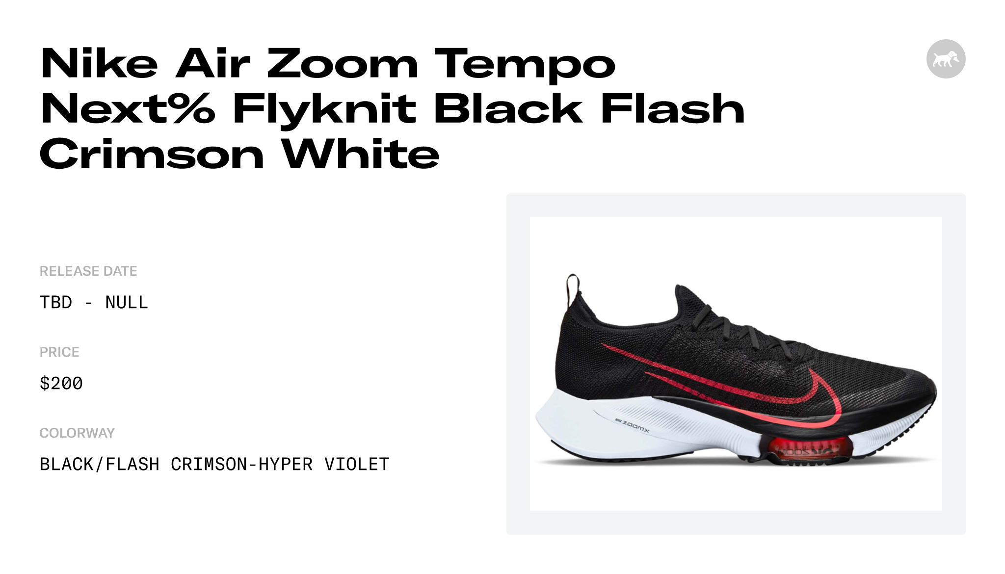 Nike Air Zoom Tempo Next% Flyknit Black Flash Crimson White - CI9923 ...