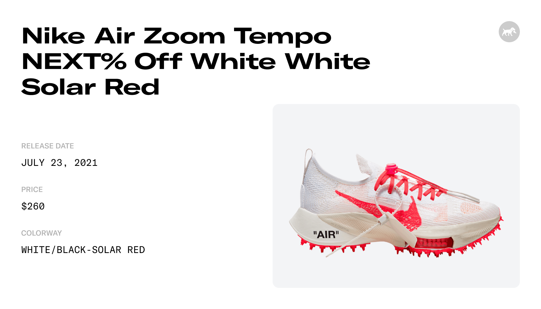 Nike Air Zoom Tempo NEXT% Off White White Solar Red - CV0697-100 Raffles  and Release Date