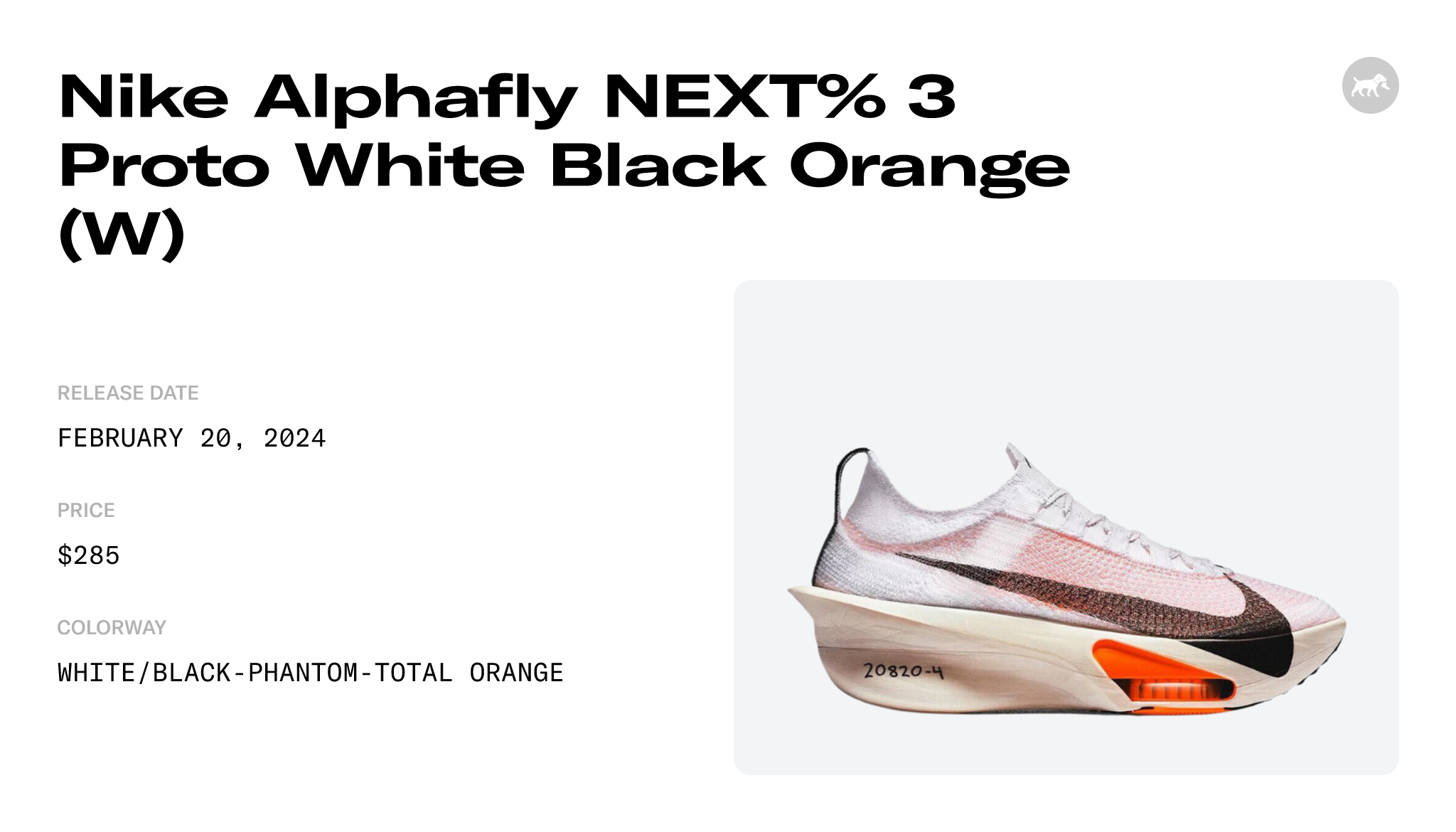 Nike Alphafly NEXT% 3 Proto White Black Orange (W) - FD8357-100 Raffles and  Release Date