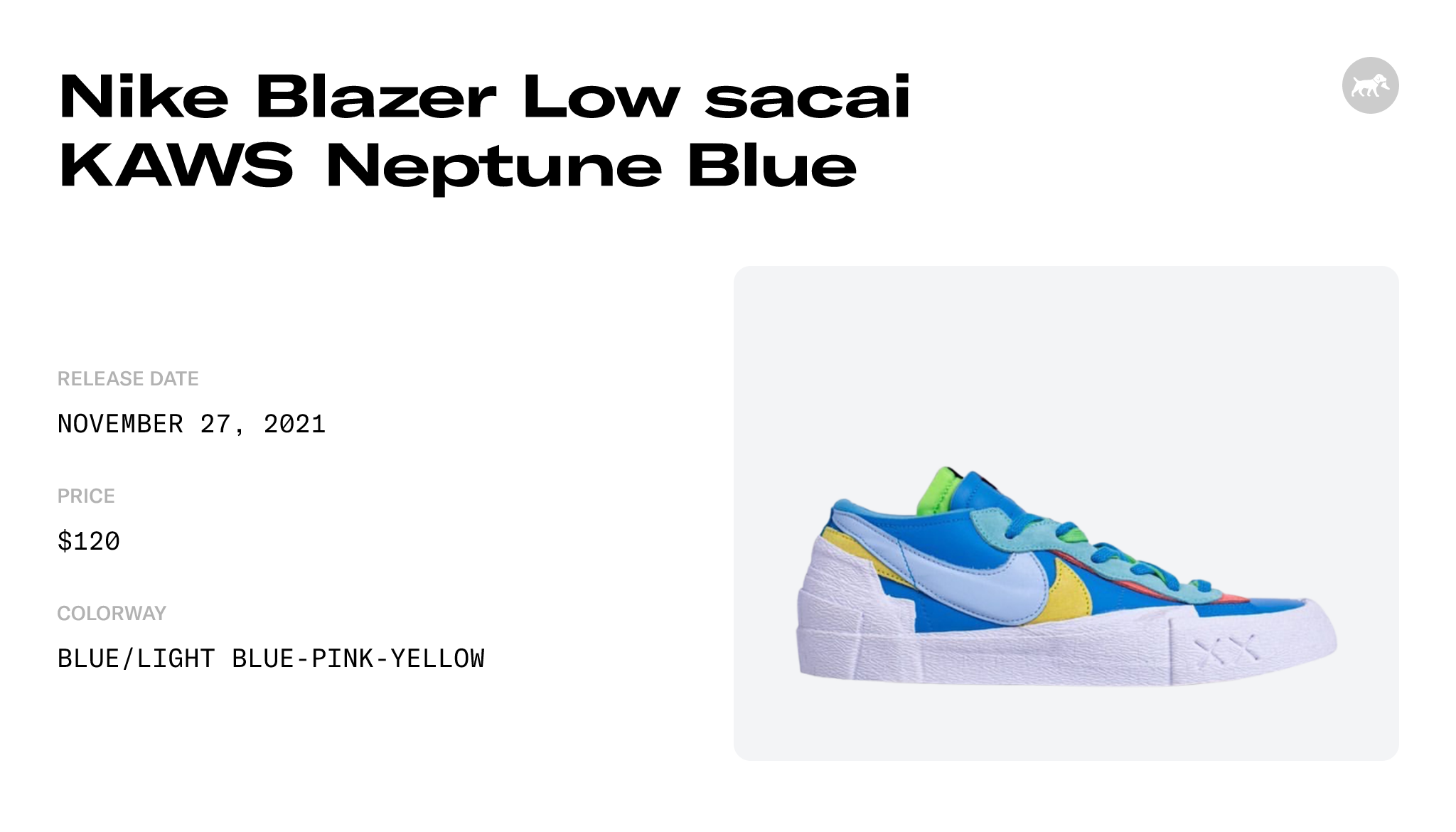 Nike Blazer Low sacai KAWS Neptune Blue - DM7901-400 Raffles and Release  Date
