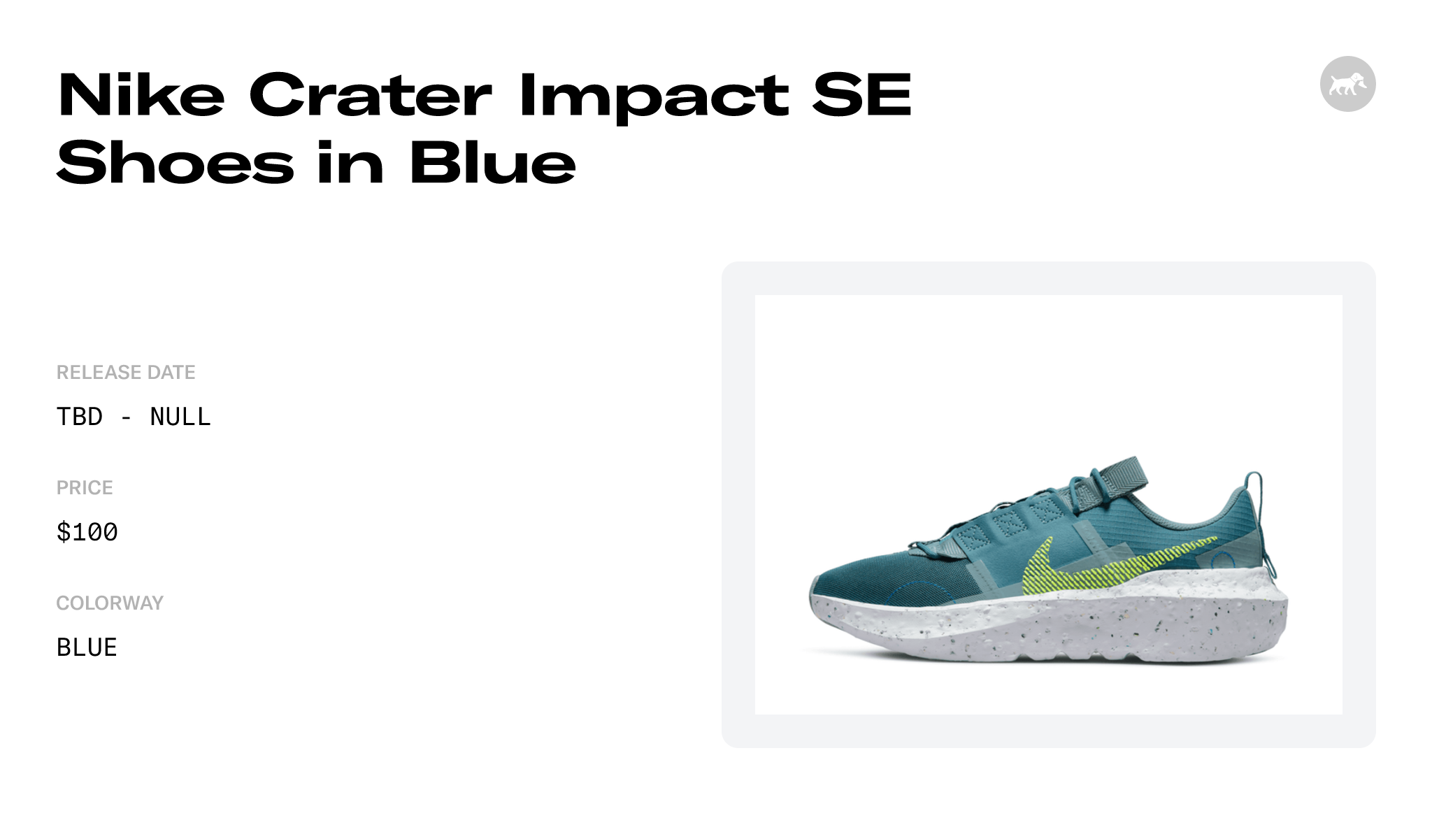 Nike Crater Impact SE Shoes in Blue - DJ6308-002 Raffles and Release Date