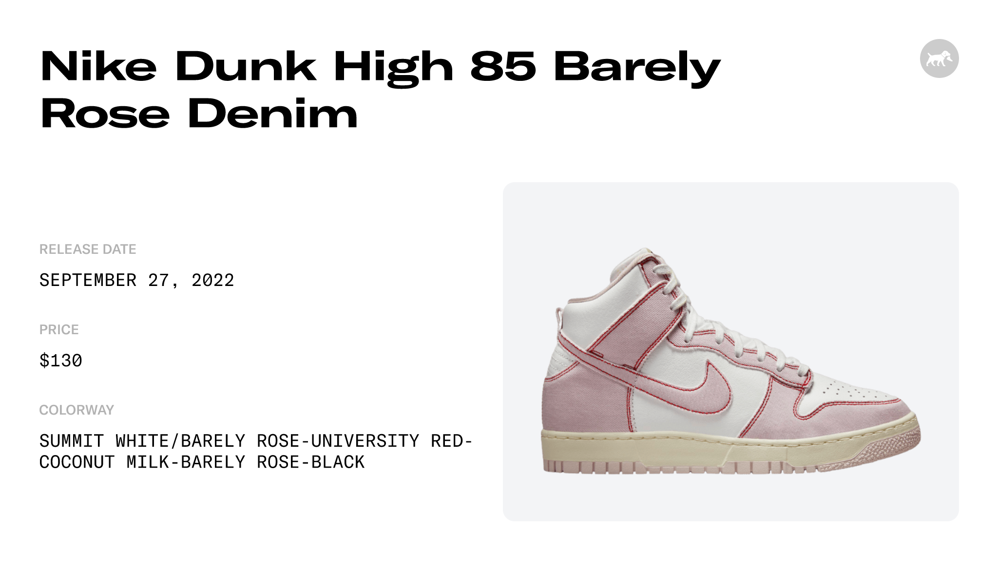 Nike Dunk High 85 Barely Rose Denim - DQ8799-100 Raffles and Release Date